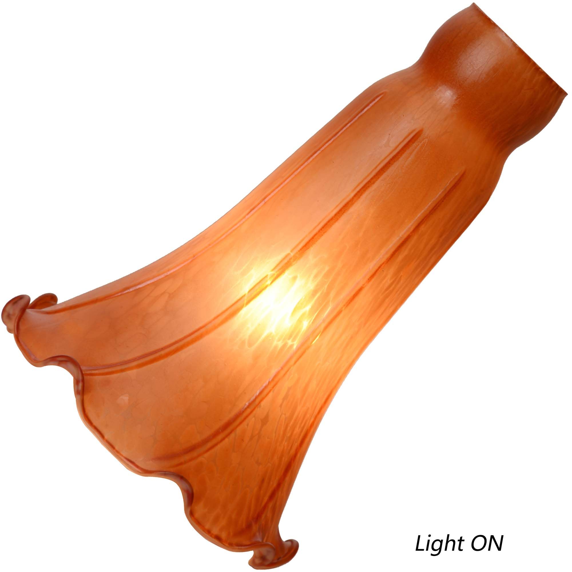Bieye LS92 Large Orange Lily Flower Blown Glass Lampshade, I.D. 1.26" x O.D. 1.5"