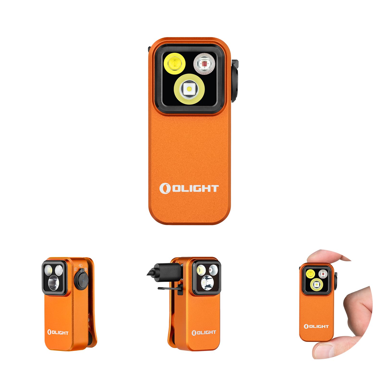 OLIGHT Oclip Pro Flashlight, 500 Lumens, Rechargeable, Aluminum, Orange, Model OCLIPPRO-OG-300000
