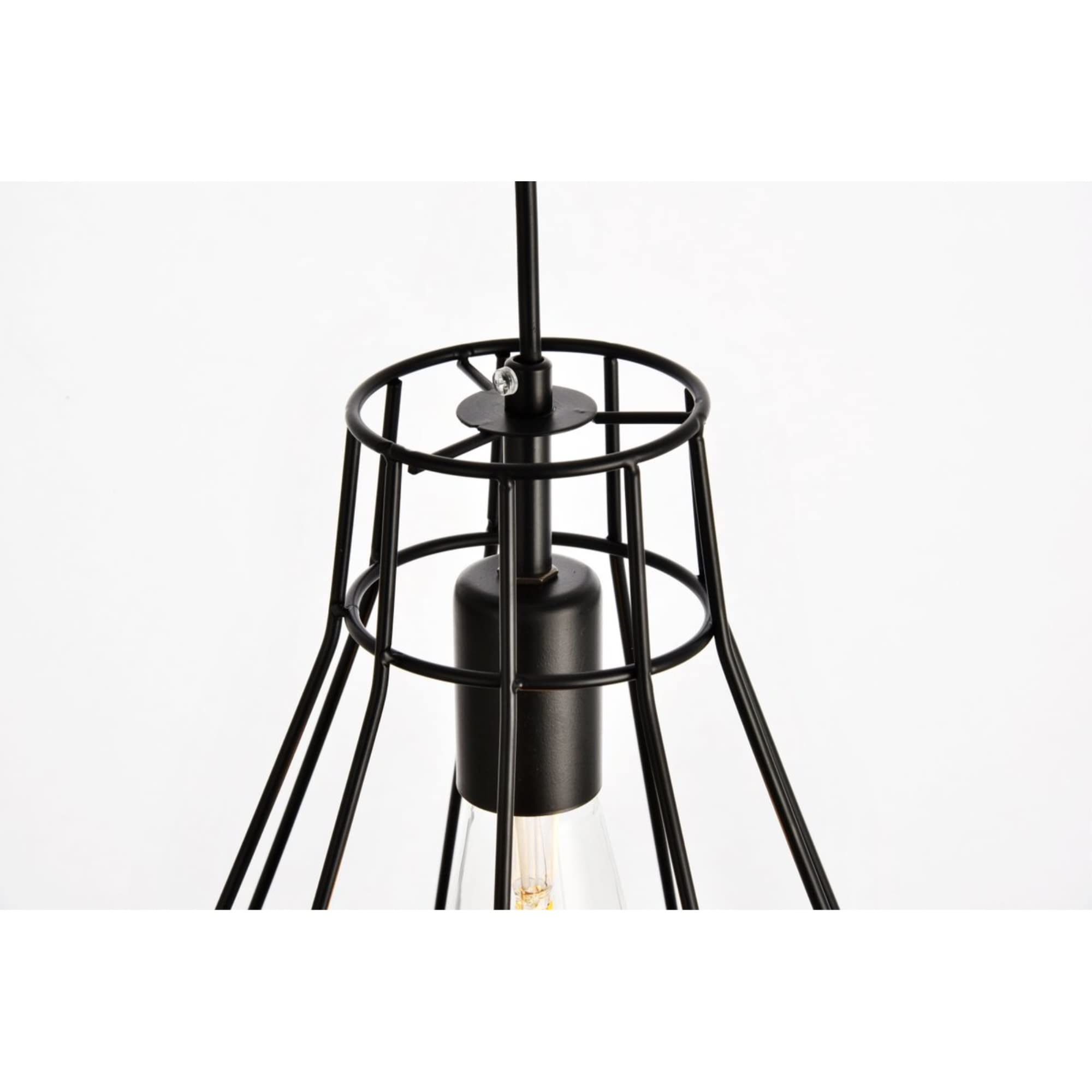 Living District Jago 1-Light Transitional Metal Pendant in Black