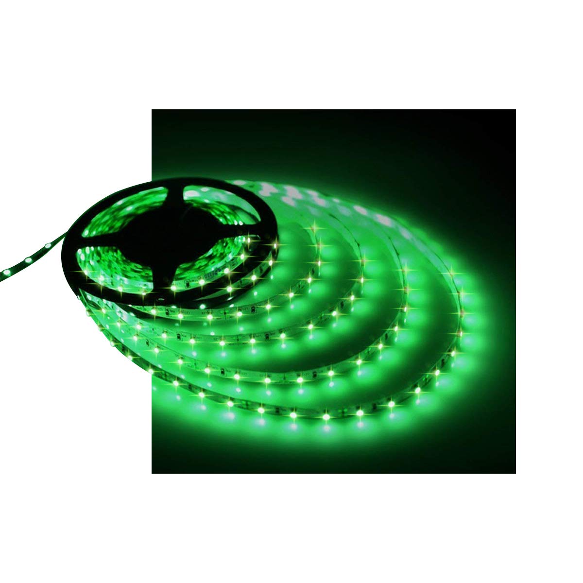 Water-Resistance IP65  12V Waterproof Flexible LED Band Light  16.4ft/5m Cuttable LED Light Bands  300 Units 3528 LEDs Lighting String  LED Tape(Green) Power Adapter not Included