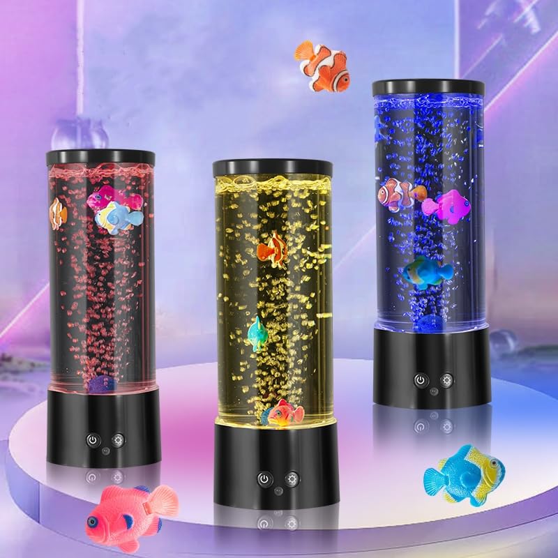ORDERSOON Bubble Fish Lamp - Mood Night Light for Kids & Adults, Relaxing Home Decoration, Model PY-CL