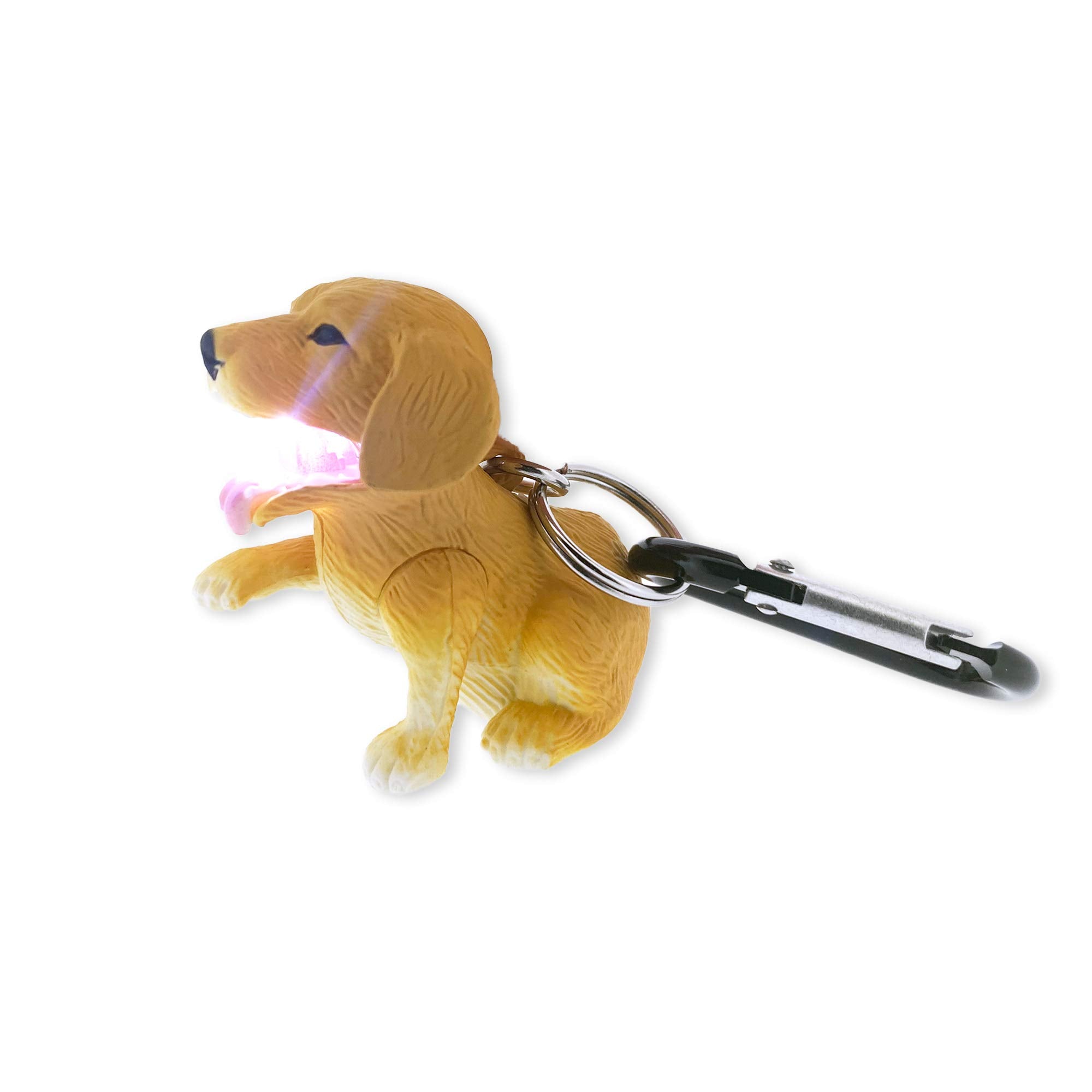 Big Discoveries WildLight Animal Carabiner Flashlight - Fun Mini Keychain Flash Lights for Kids, Nurses, Camping (Retriever)