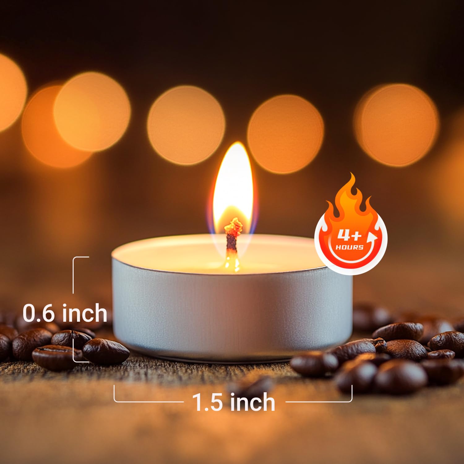Hypmis Tea Light Candles - Unscented Paraffin Wax, 50 Pack, 4+ Hours Burn Time, White, Perfect for Home & Events