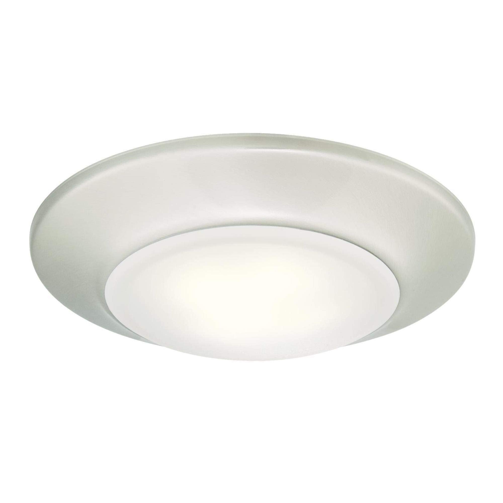 Westinghouse LED Surface Mount Light, Dimmable, 6 Inch, Brushed Nickel Finish, Model 6321900, Indoor/Outdoor, Wet Location