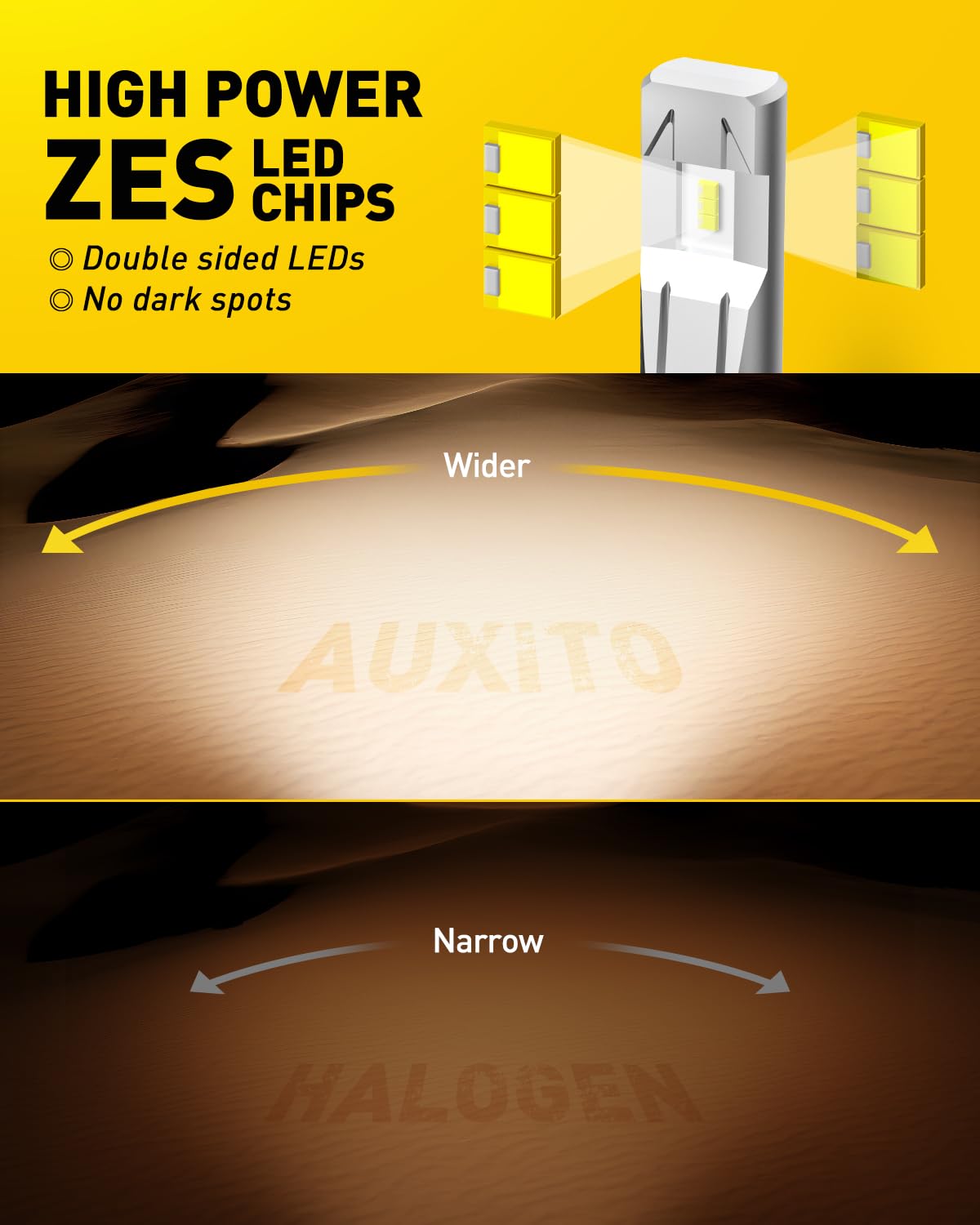 AUXITO LED Fog Light Bulbs, 9005/HB3 9006/HB4, 30000LM Bright, Mini Size, Cool White, Pack of 4