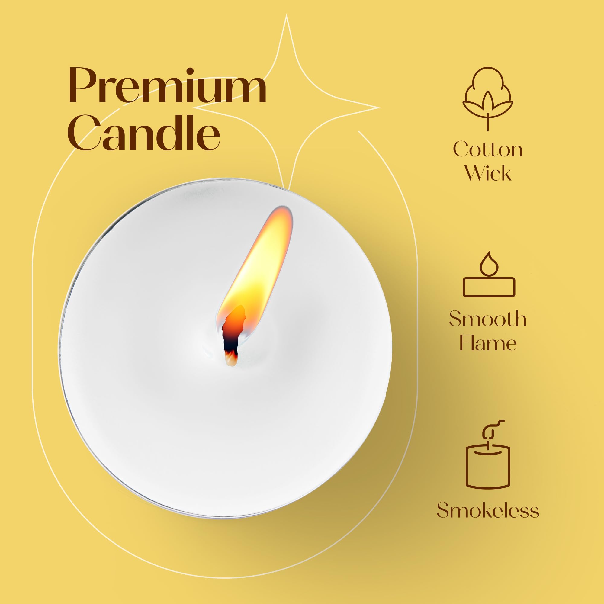 White Scented Tealight Candles - Pack Of 12 White Tea Light Candles - White Tea Lights Candles With Long Lasting Aromas - Spiritual Jasmin Scented Tea Lights Candles - 4 Hour Burn Time