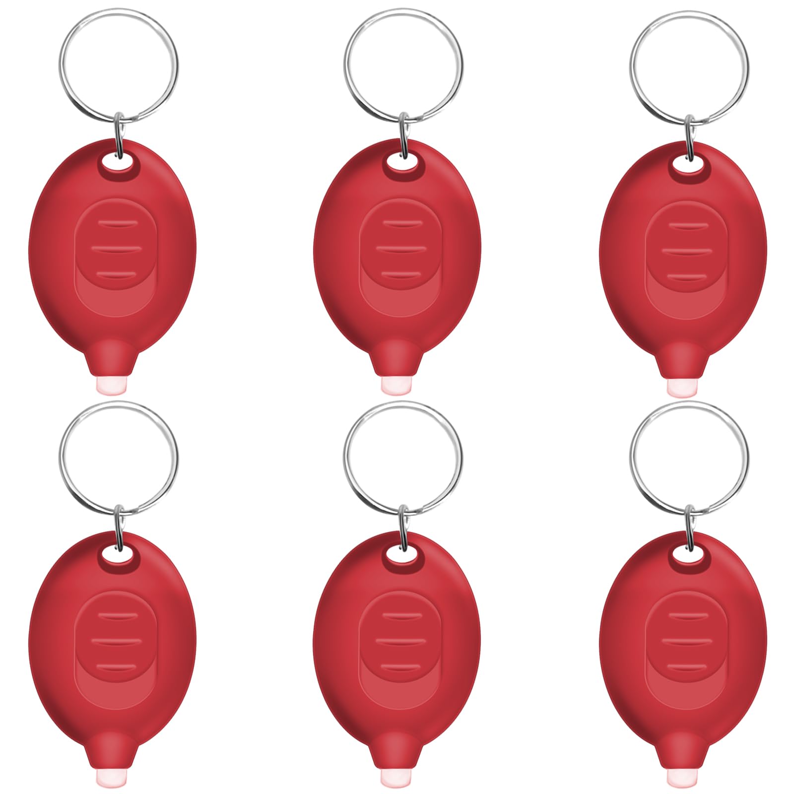 Daemson Mini LED Keychain Flashlight, Portable Pocket Flashlight with Red Shell (6PCS)