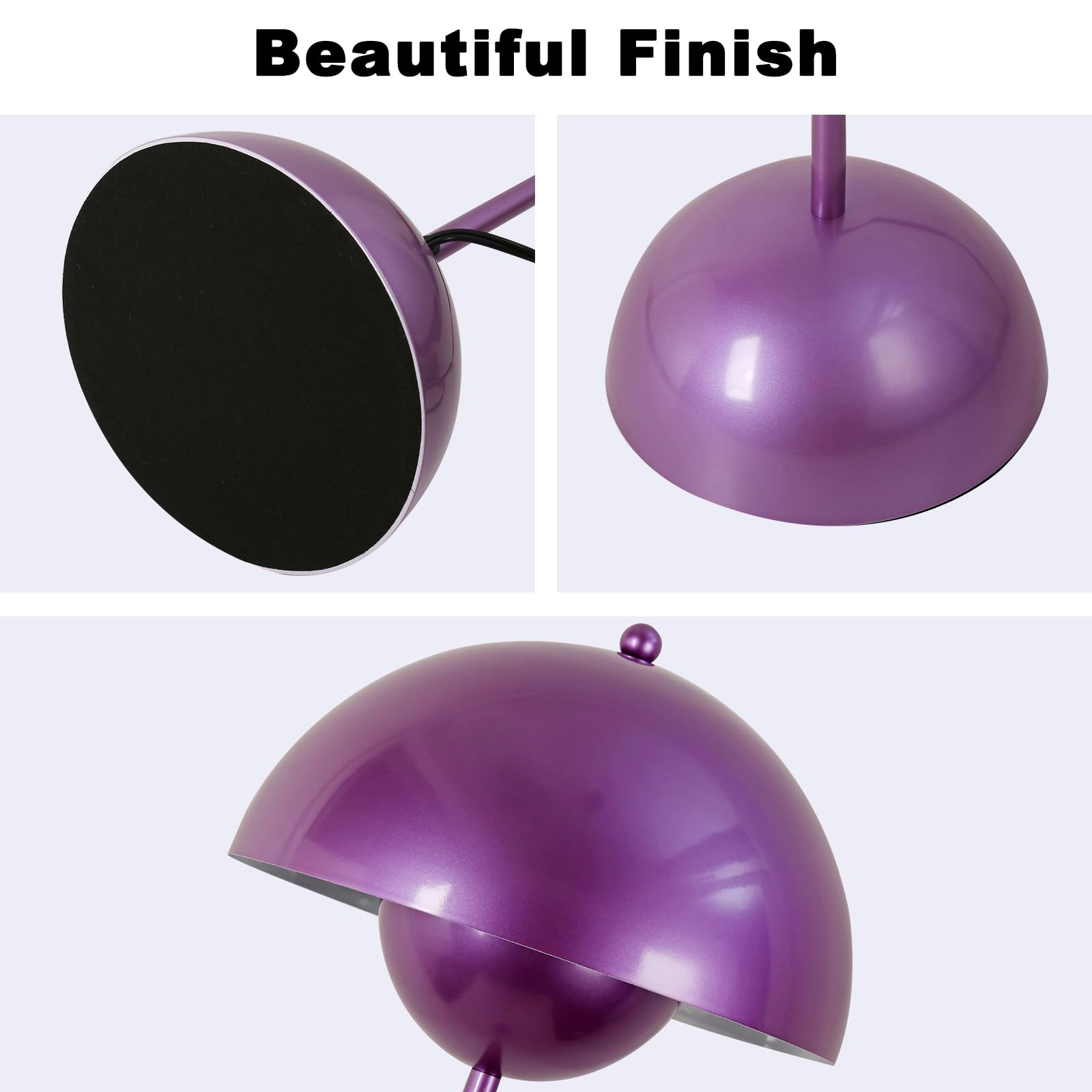 COSYLUX Modern Floor Lamp - Industrial Metal Shade, Tall Standing Design, Pearl Purple, Ideal for Living Room, Bedroom, and Office