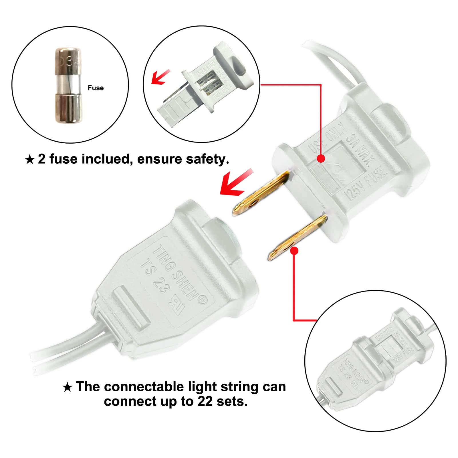 Multi-Sparking Christmas Lights (66 Feet, 200 Count) - White Wire Warm White Christmas Tree Lights, Mini Led Holiday String Light Set For Trees, Indoor And Outdoor Decorations