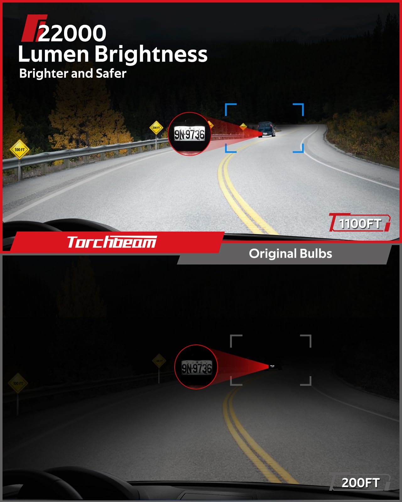 Torchbeam D2S D2R HID Bulbs, 28000LM 6000K Cool White, 45W Xenon, Pack of 2