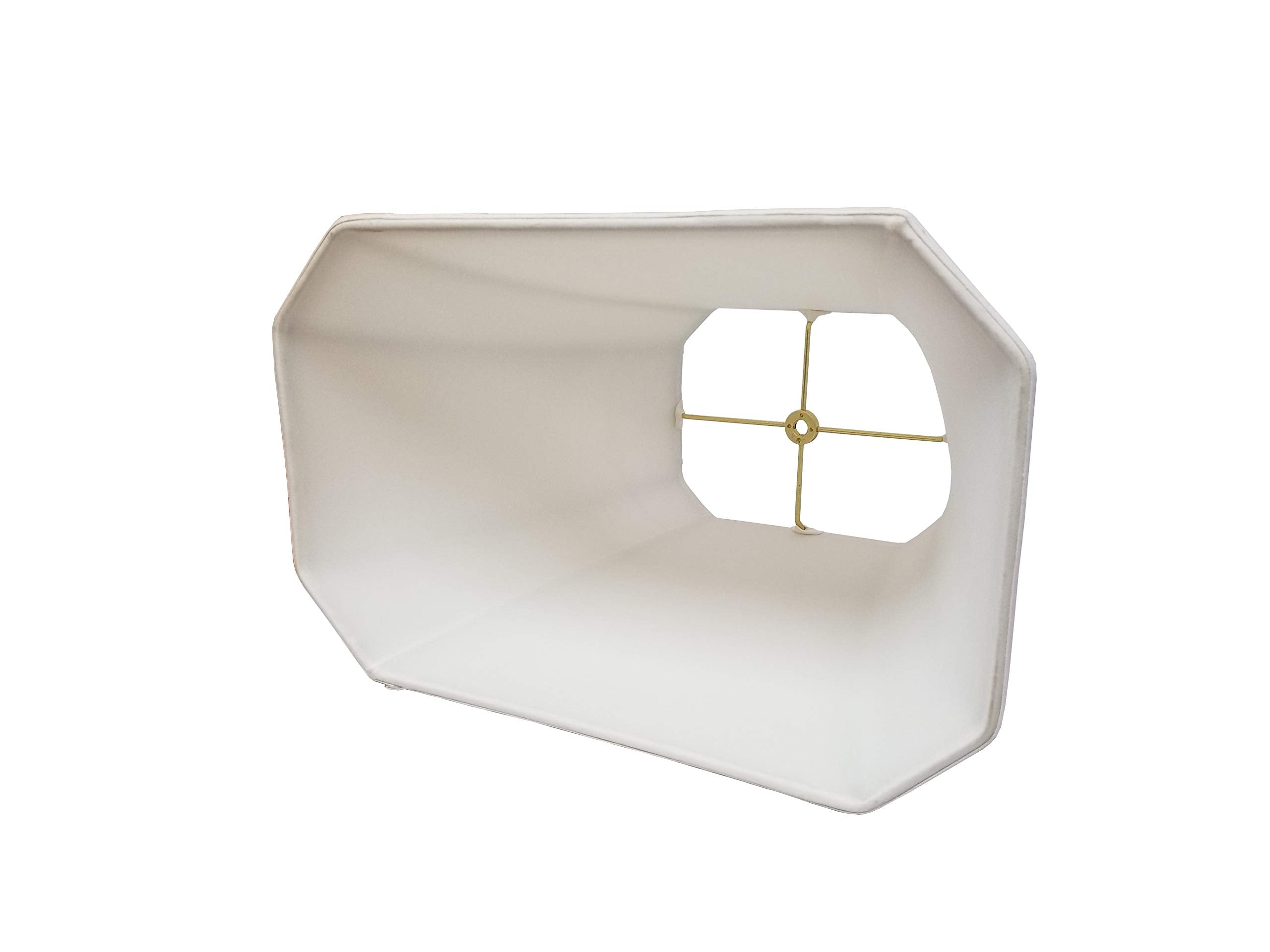 Royal Designs Rectangle Cut Corner Lamp Shade, Linen White, (7 X 9) X (10.25 X 16) X 12.25