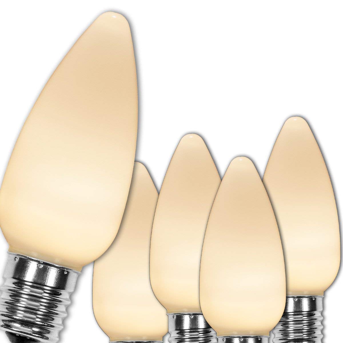 Wintergreen Lighting 25-Pack Opticore C9 Led Warm White Christmas Light Bulbs - Replacement Led Christmas Lights Heavy Duty Vintage Ceramic Style Bulbs  E17 Base (Warm White Smooth)