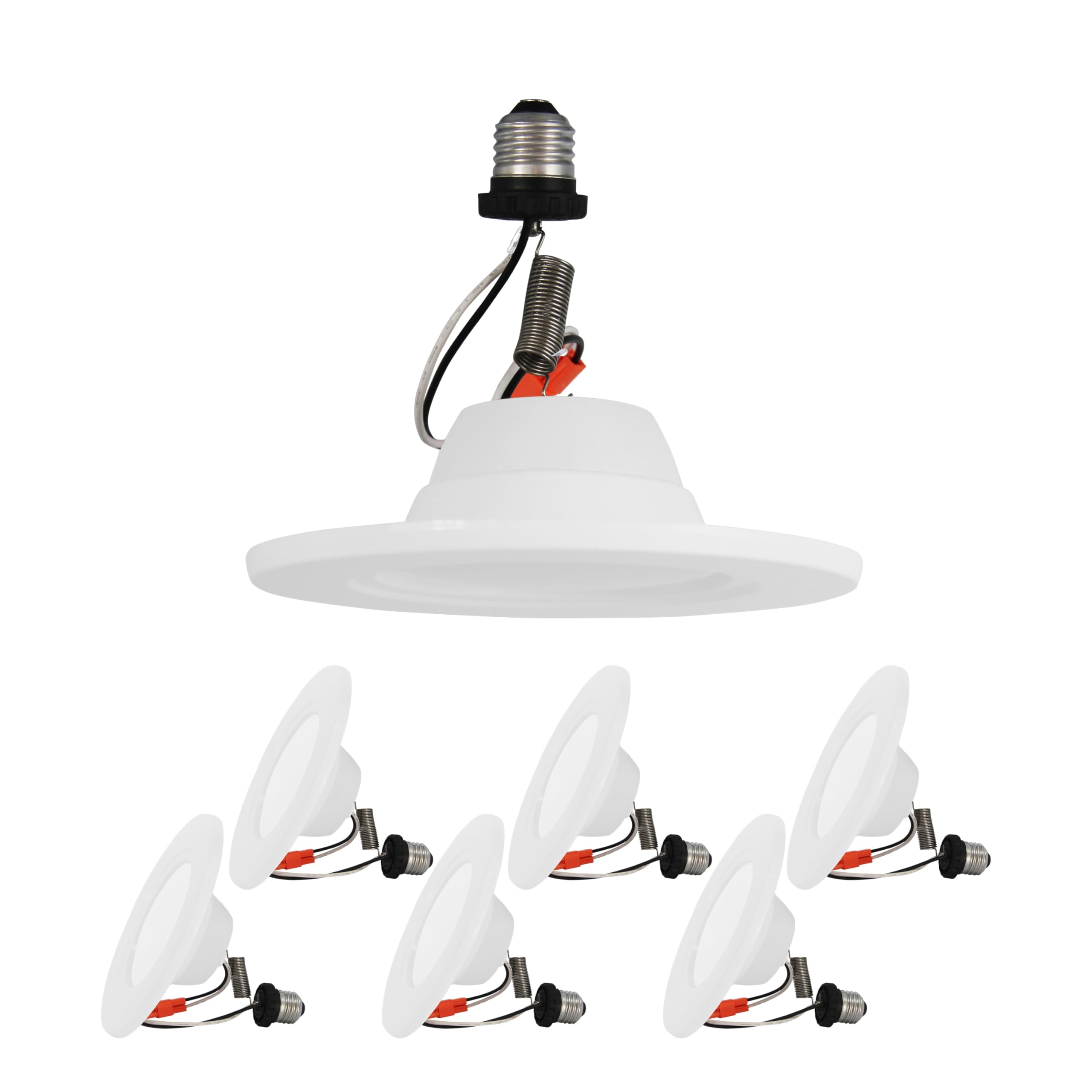 Jolux 5/6 Inch LED Spring Hook Retrofit Downlight, Recessed can Light Conversion kit, Extension Spring Hook for Free-Length,12W=
