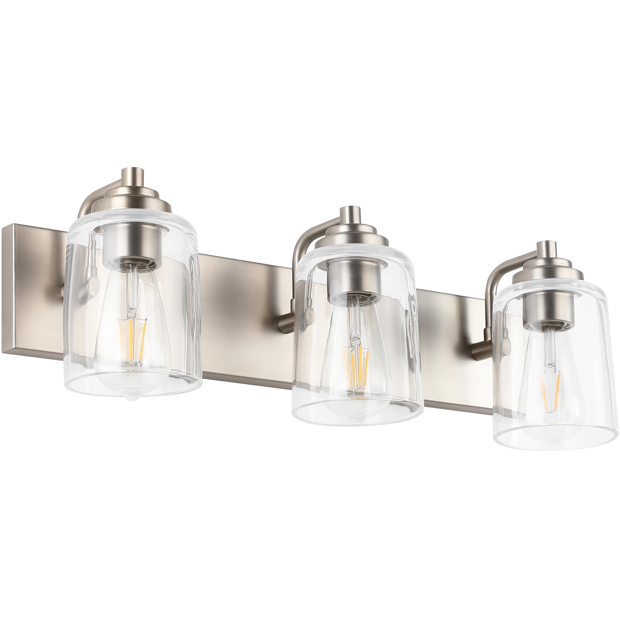 Solfart Brushed Nickel Vanity Light Bathroom Light Fixtures Over Mirror 3 Light Bathroom Lights For Bathroom Bathroom Vanity Lig