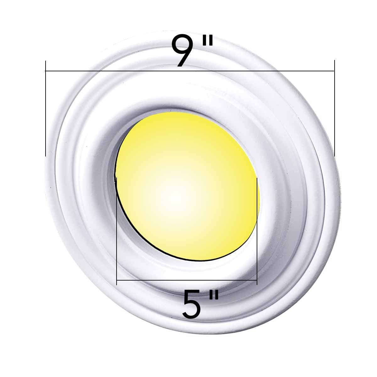 Renovators Supply Manufacturing Recessed Lighting Trim 9 In. Wide White Polyurethane Recessed Ceiling Light Trims