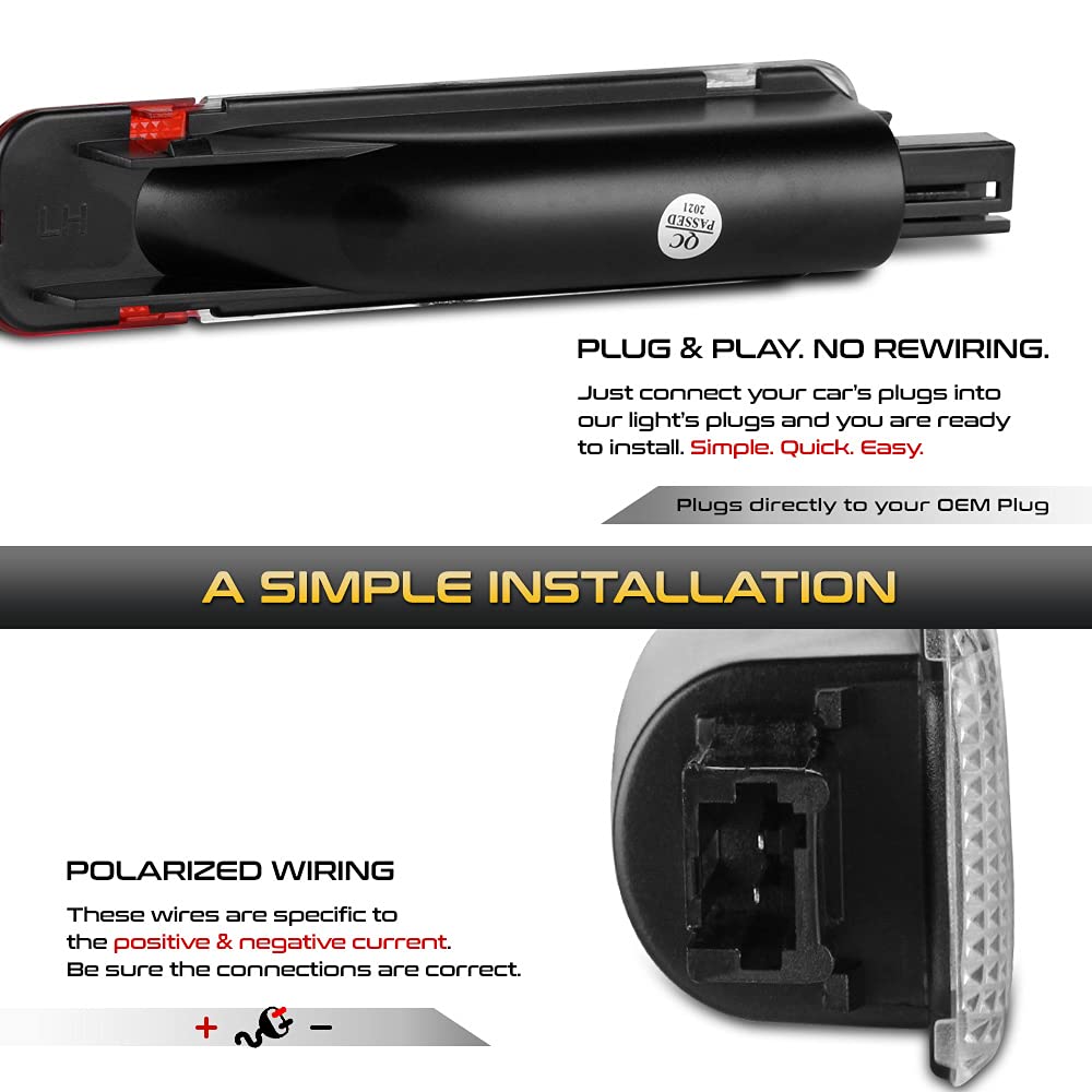 VIPMOTOZ Full LED Interior Side Door Panel Lights Set for Chevy GMC C/K Silverado Sierra 1500 2500 3500, White & Red, 2-Piece