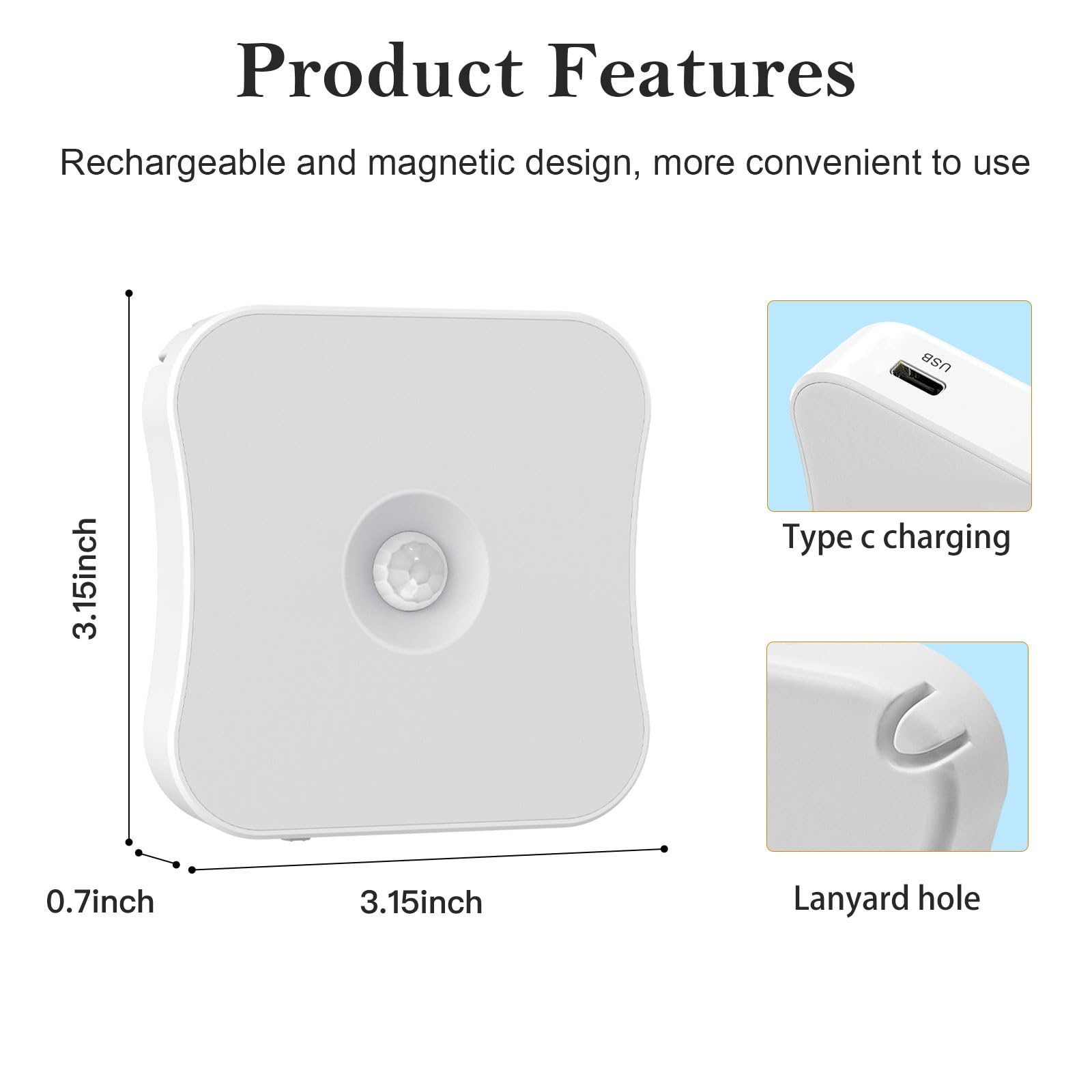 Bestendony Red Motion Sensor Night Lights, Rechargeable, 4 Pack, Magnetic, ABS Material, Sleep Aid for Bathroom, Hallway, Bedroom