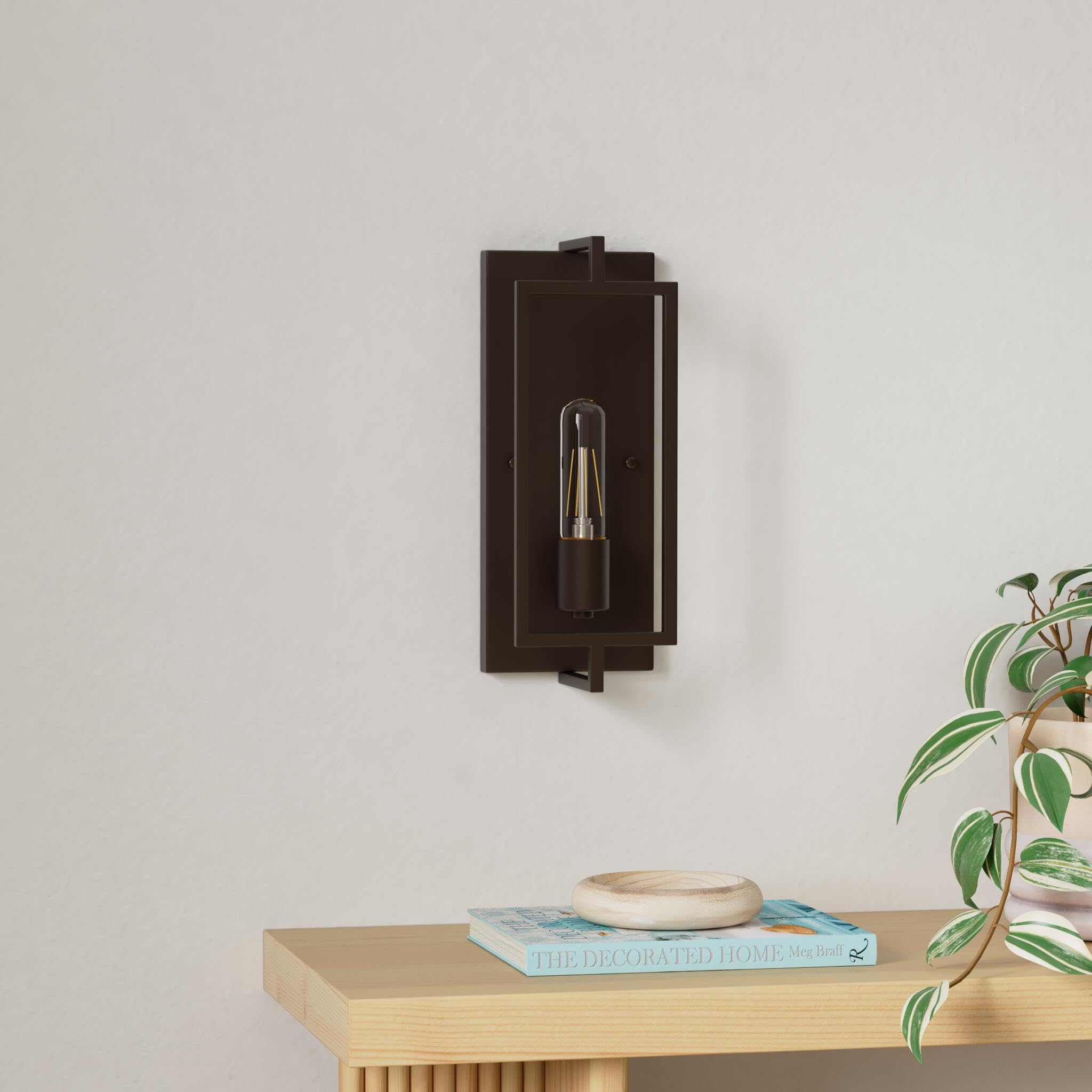 Maylaywood Industrial Wall Sconces Set Of 2, Vintage Brown Wall Light Fixture E26 Base, Metal Rustic Wall Mount Lamp, Modern Ind