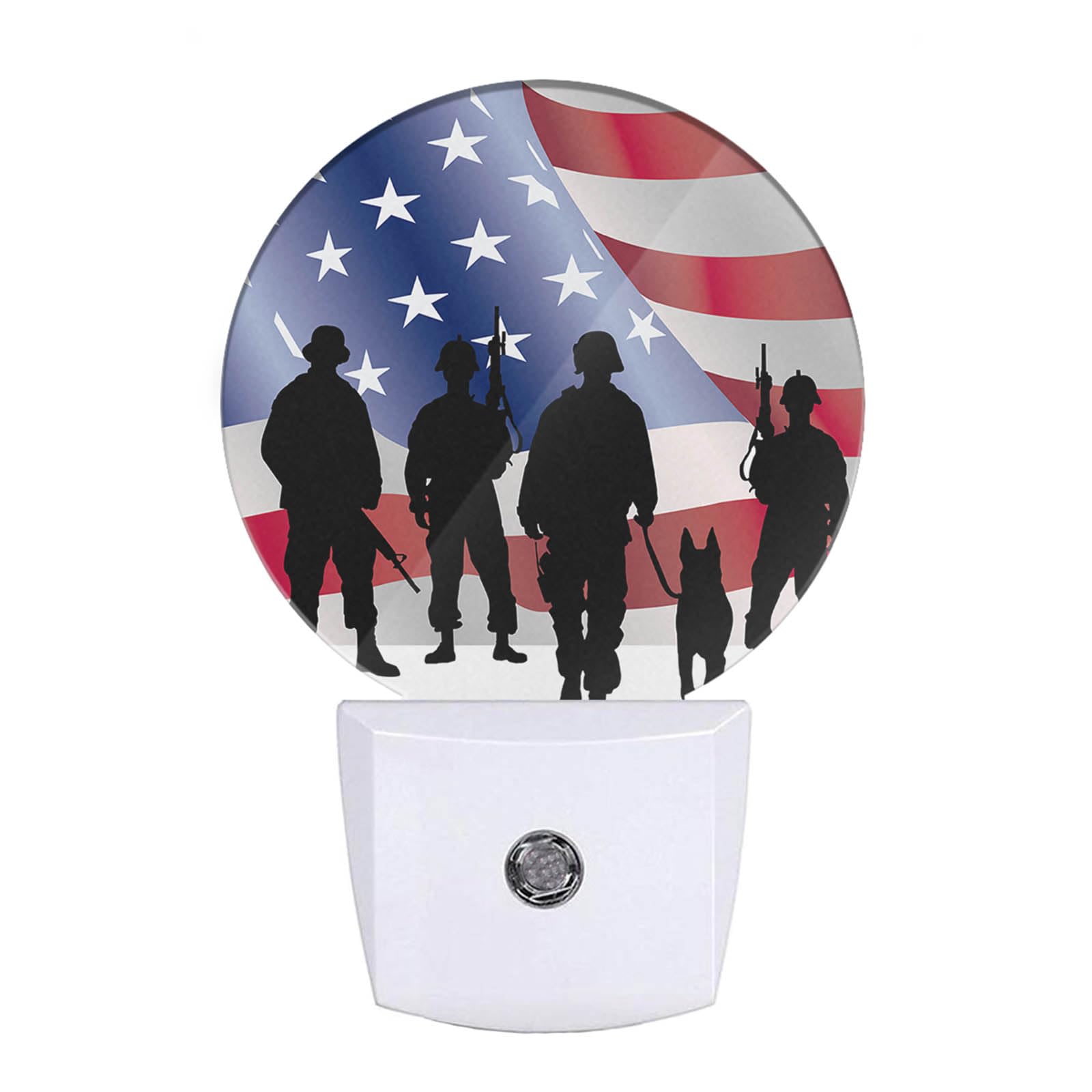 Uanvaha 4th of July Patriotic Night Light American Independence Memorial Day Always Remember Night Lights Plug into Wall with Du