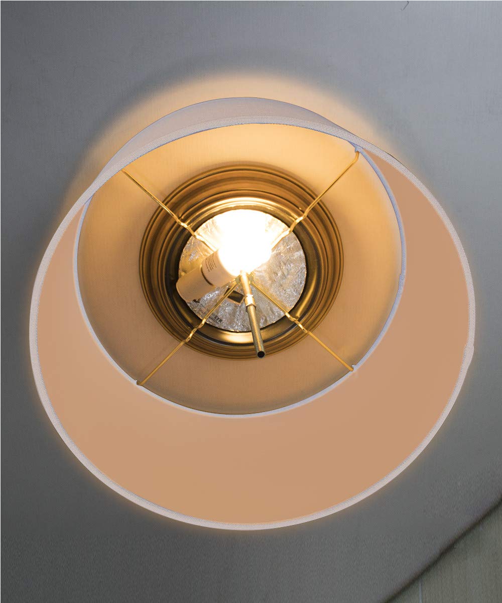 Moderne Flush Mount Conversion Kit 16''W White Linen Drum Lampshade