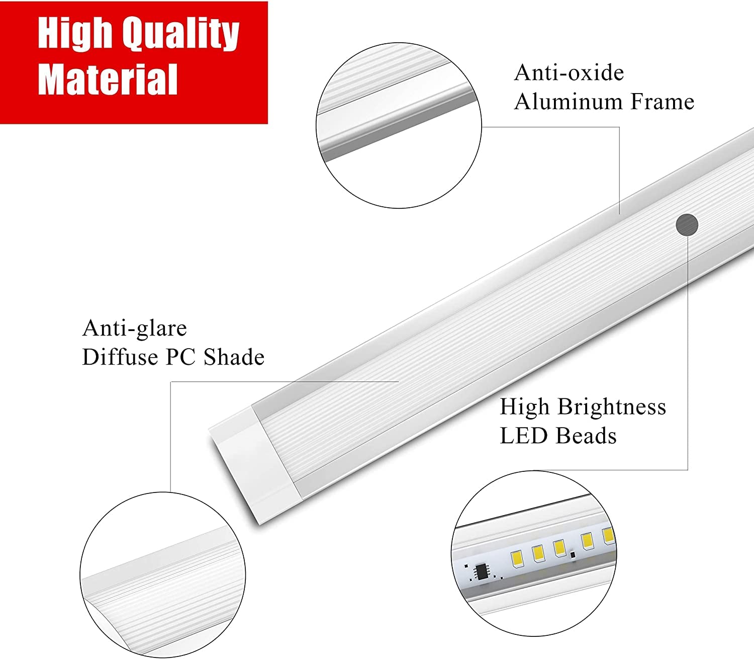MYPLUS LED Under Cabinet Lighting Kit - 6pcs 12" Warm White 1260 Lumen Aluminum Light Bars for Kitchen, Closet, and Desk