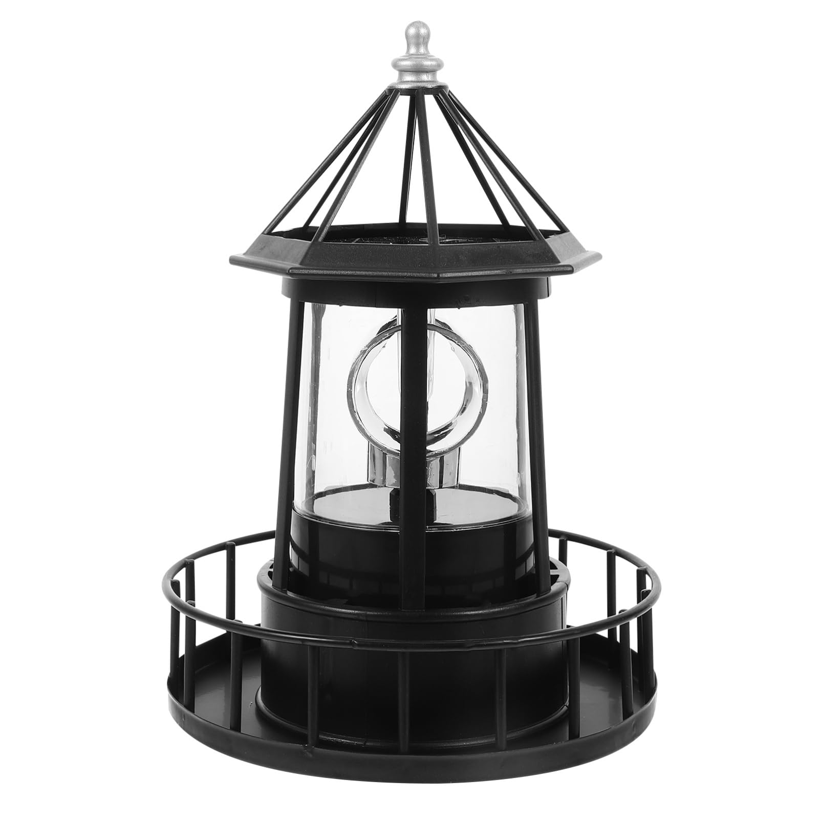 Cabilock Rotating Solar Lighthouse Light with 360 Led Revolving Lamp Waterproof Outdoor Garden Lantern for Yard Patio Porch Deco