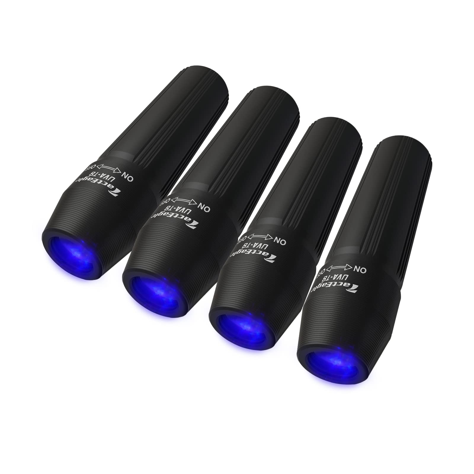 Tacteagle 4Pack Mini Black Light 365Nm Uv Flashlight Uva-T8 Portable Blacklight Led Flashlight For Urine Detection Minerals Resi