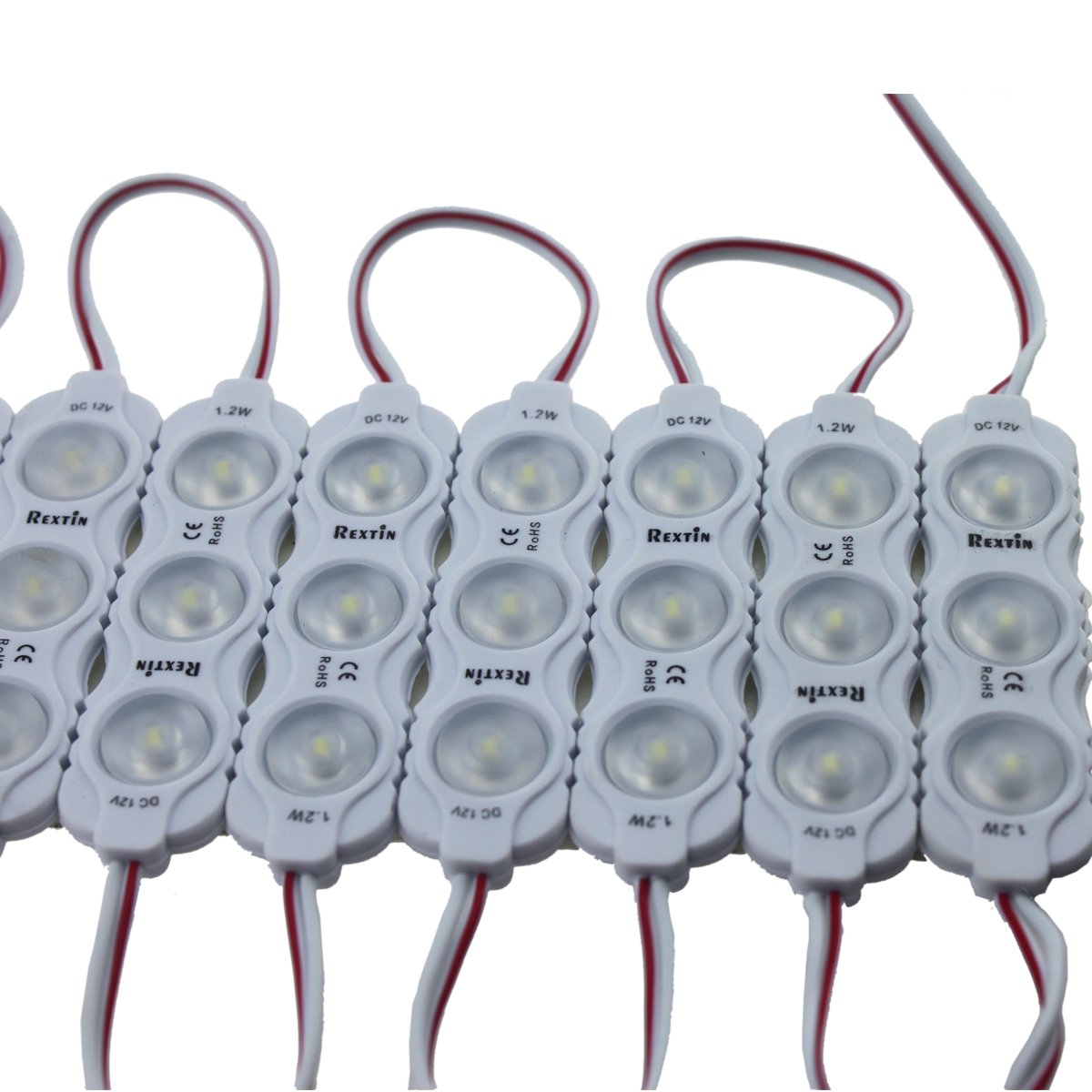 REXTiN 2835 LED Module, 200pcs, 120-150LM, Waterproof Decorative Light, White, Model REX2835WHITE
