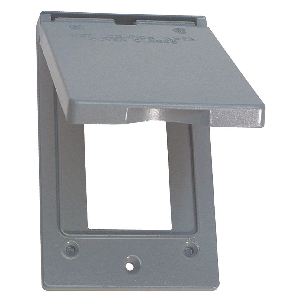 Sigma Electric 14248 1-Gang Vertical GFCI Weatherproof Cover, Plastic, Gray, No Size