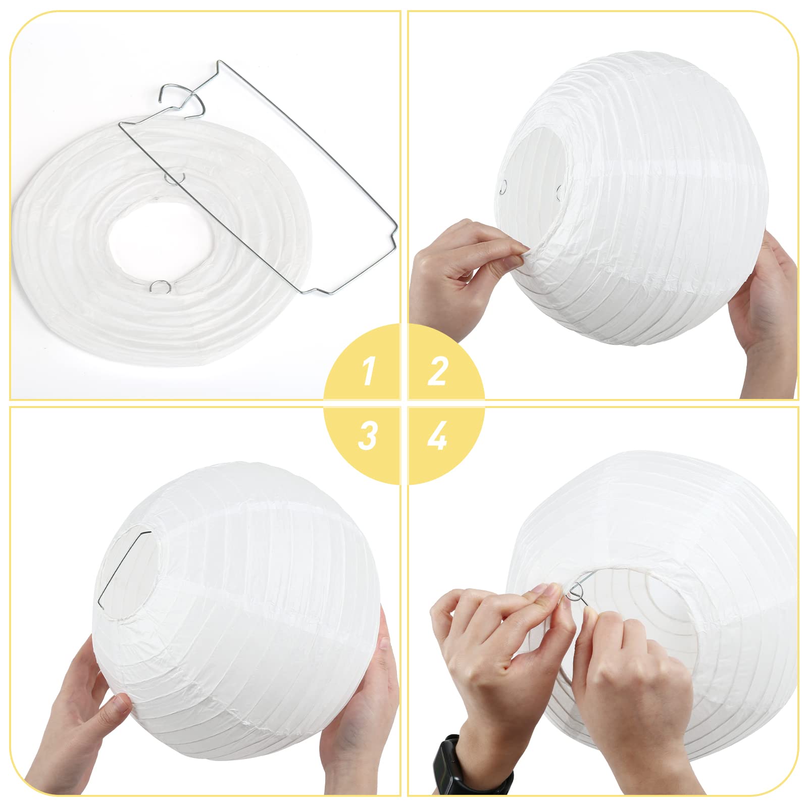 LIHAO 10 Inch White Paper Lanterns - 10 Pack, Perfect for Parties, Weddings, and Events, Elegant Decoration Solution