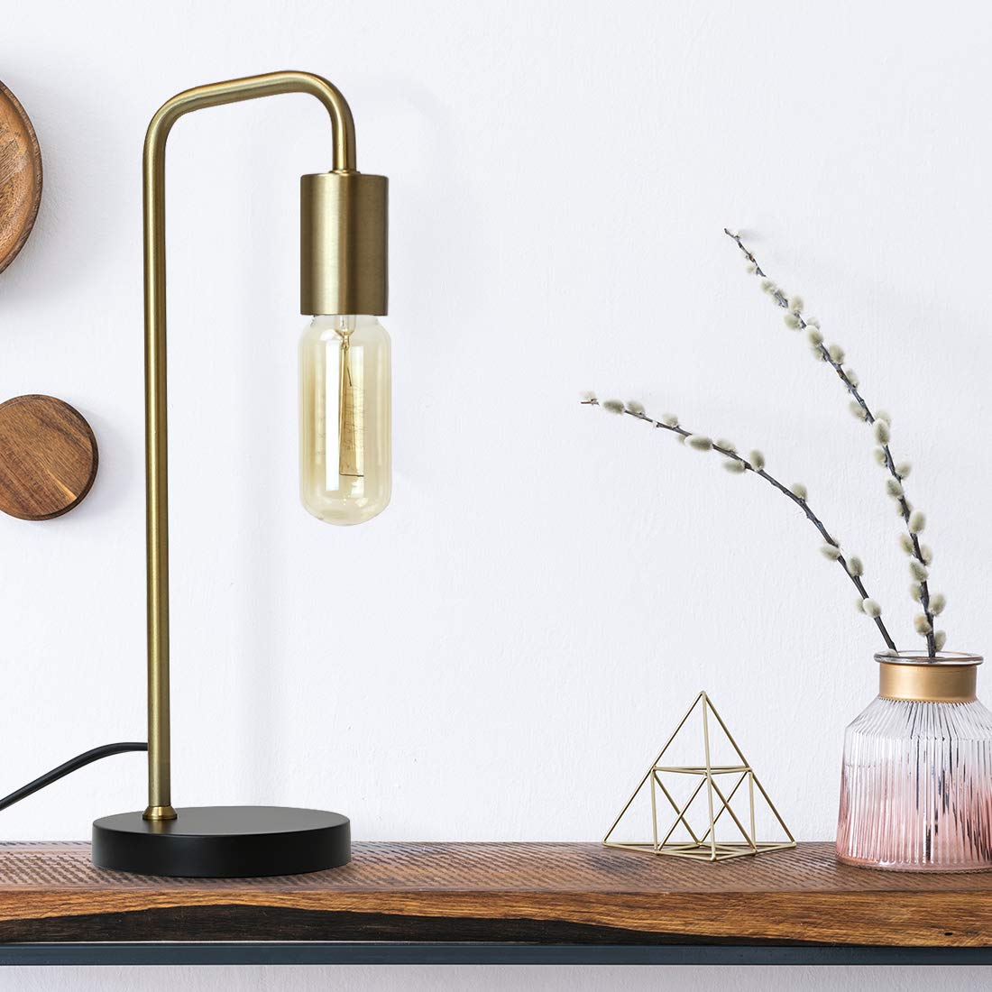 O?Right Industrial Desk Lamp, 100% Metal Lamp, Ul Certified Ceramic E26 Socket, Minimalist Design For Home Decoration, Table Lam