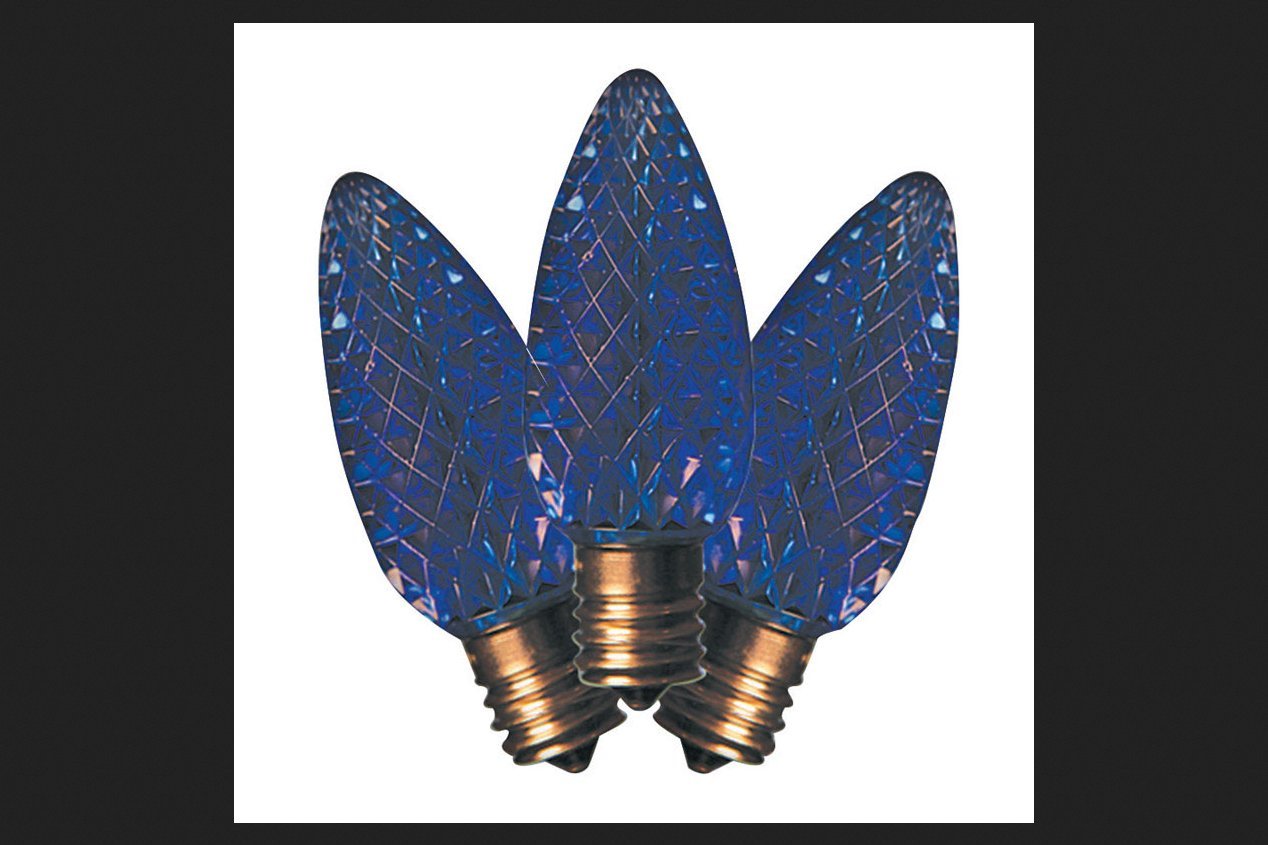 Holiday Bright Lights C9 SMD LED Bulbs, Blue, Plastic, One Size, Model BU25LEDFC9-TBLA, Box of 25