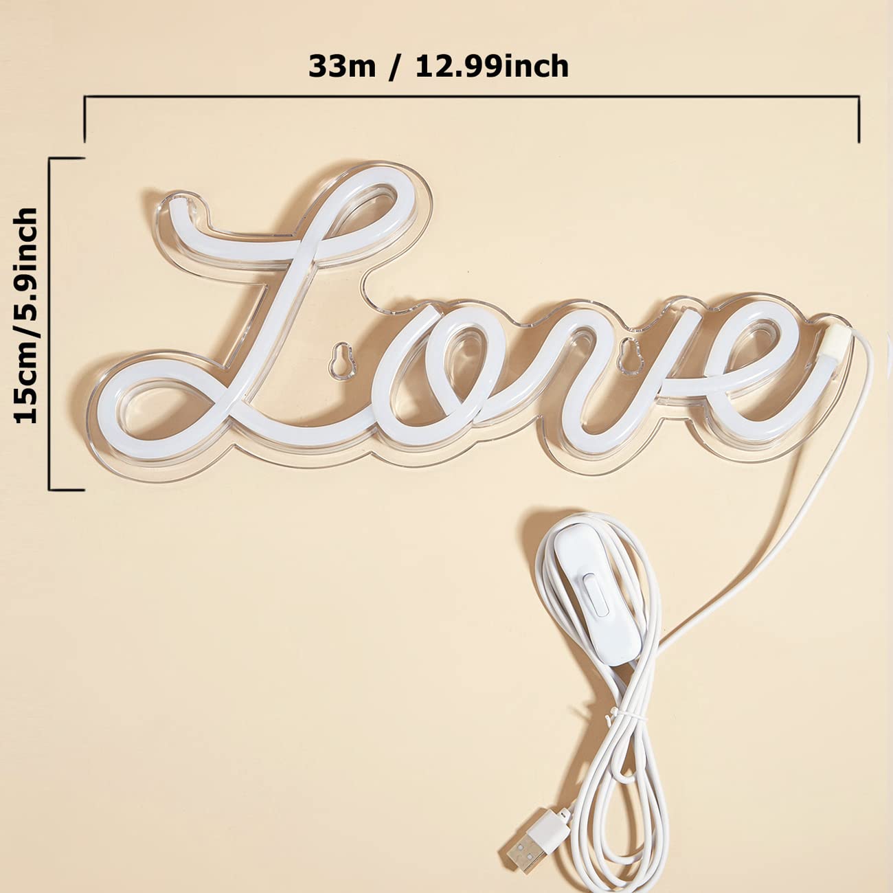 5V White Love Led Neon Sign Christmas Wedding Party Decoration Wall Lamp Usb Powered Children Bedroom Night Light (New Love Pink)