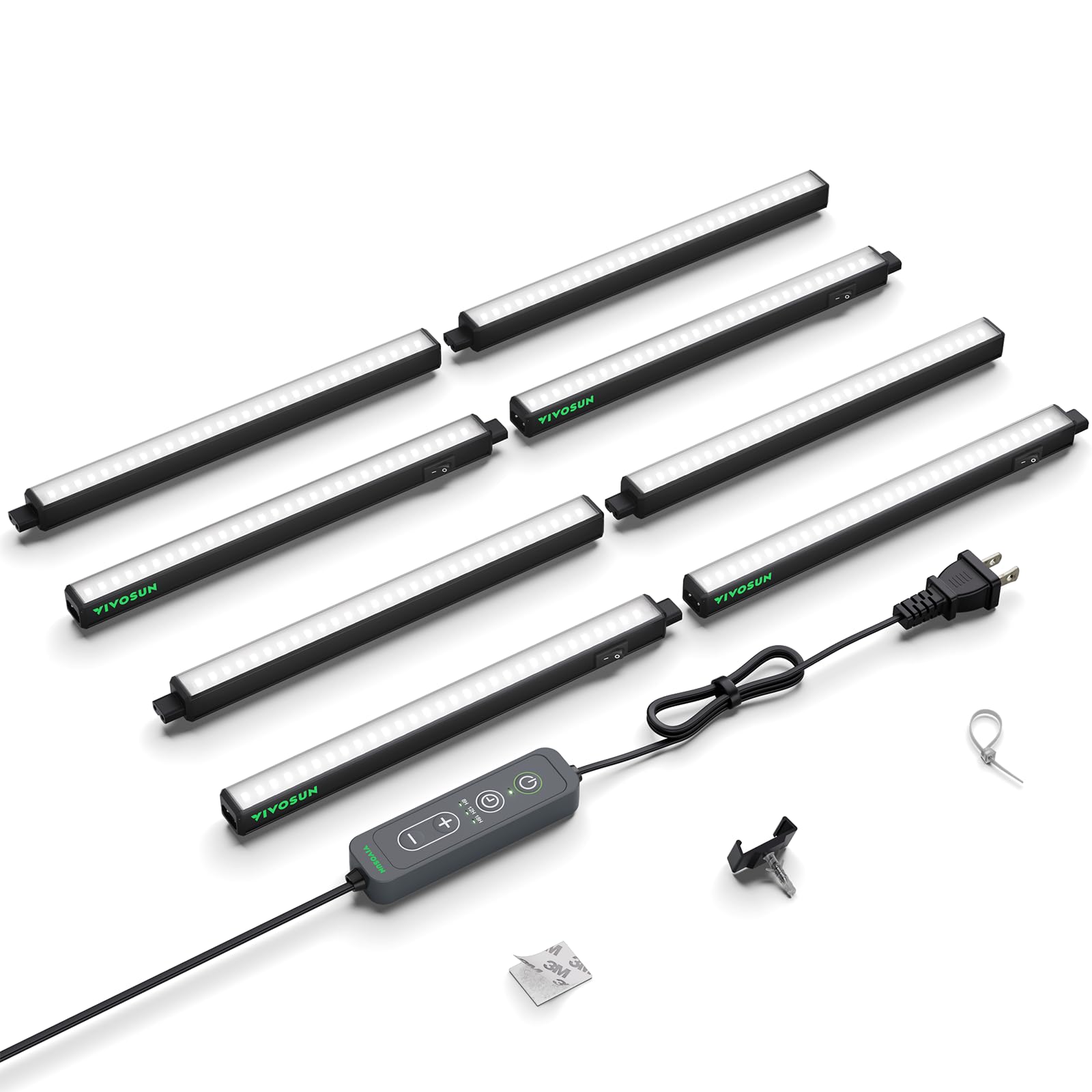 VIVOSUN T5 Grow Lights for Indoor Plants  5000K Full Spectrum 56W (8 x 7W)  1FT LED Plant Light Band with Timer & Dimming Controller for Seed Starting  Hydroponics  SGS Compatible  Linkable  8-Pack