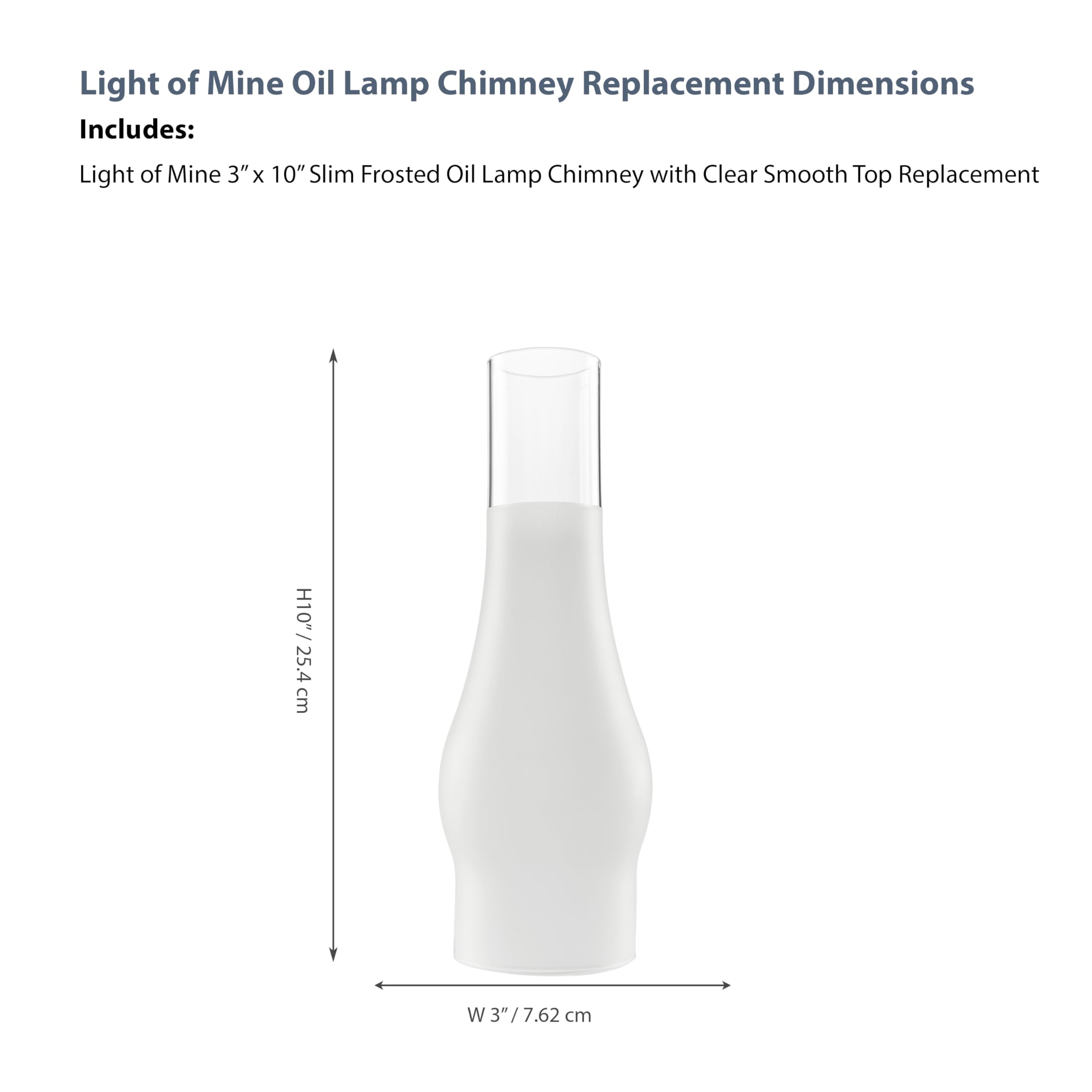 Light of Mine Oil Lamp Replacement Chimneys (3 x 10 Frosted)