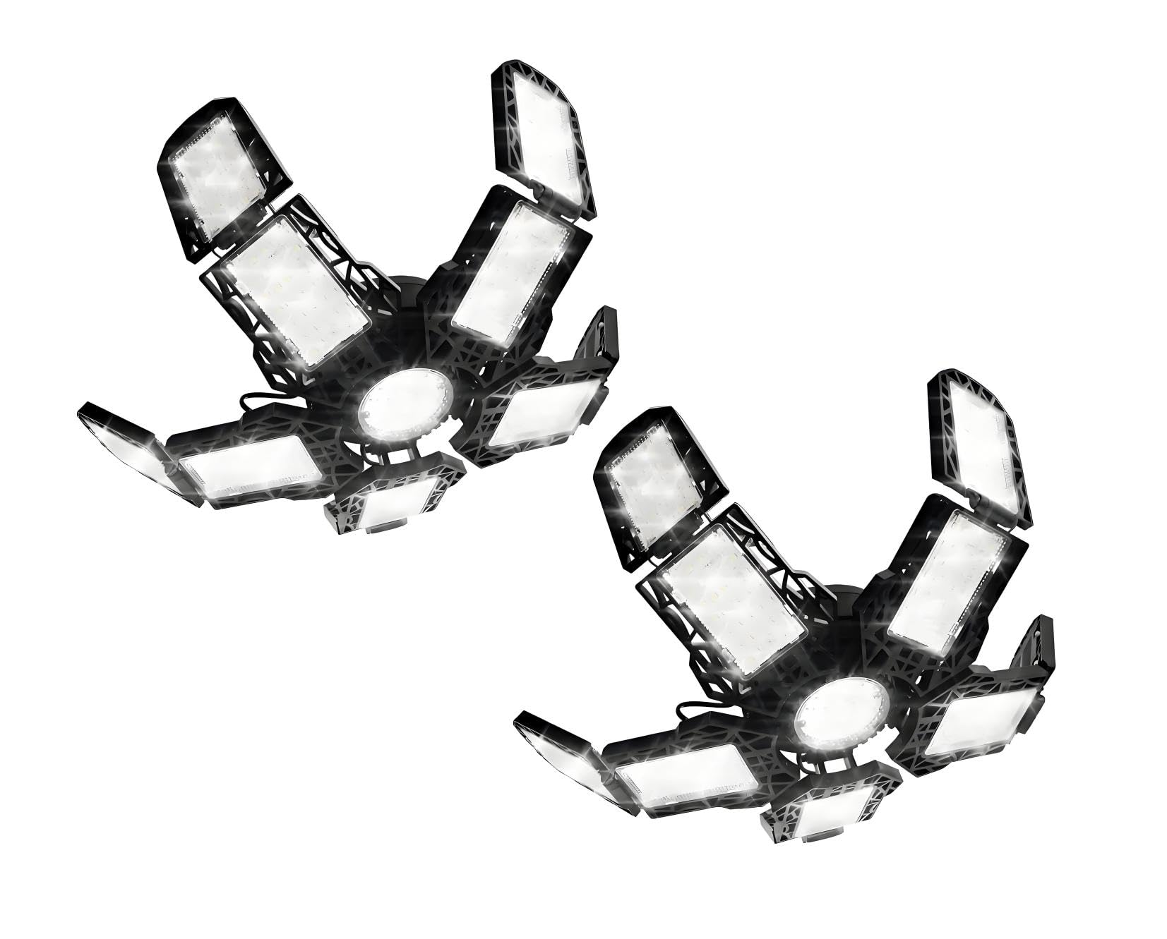 Anypowk Led Garage Lights - 18000 Lumen 6500K Daylight 180W, Five Leaf Led Garage Ceiling Lights, Pack Of 2