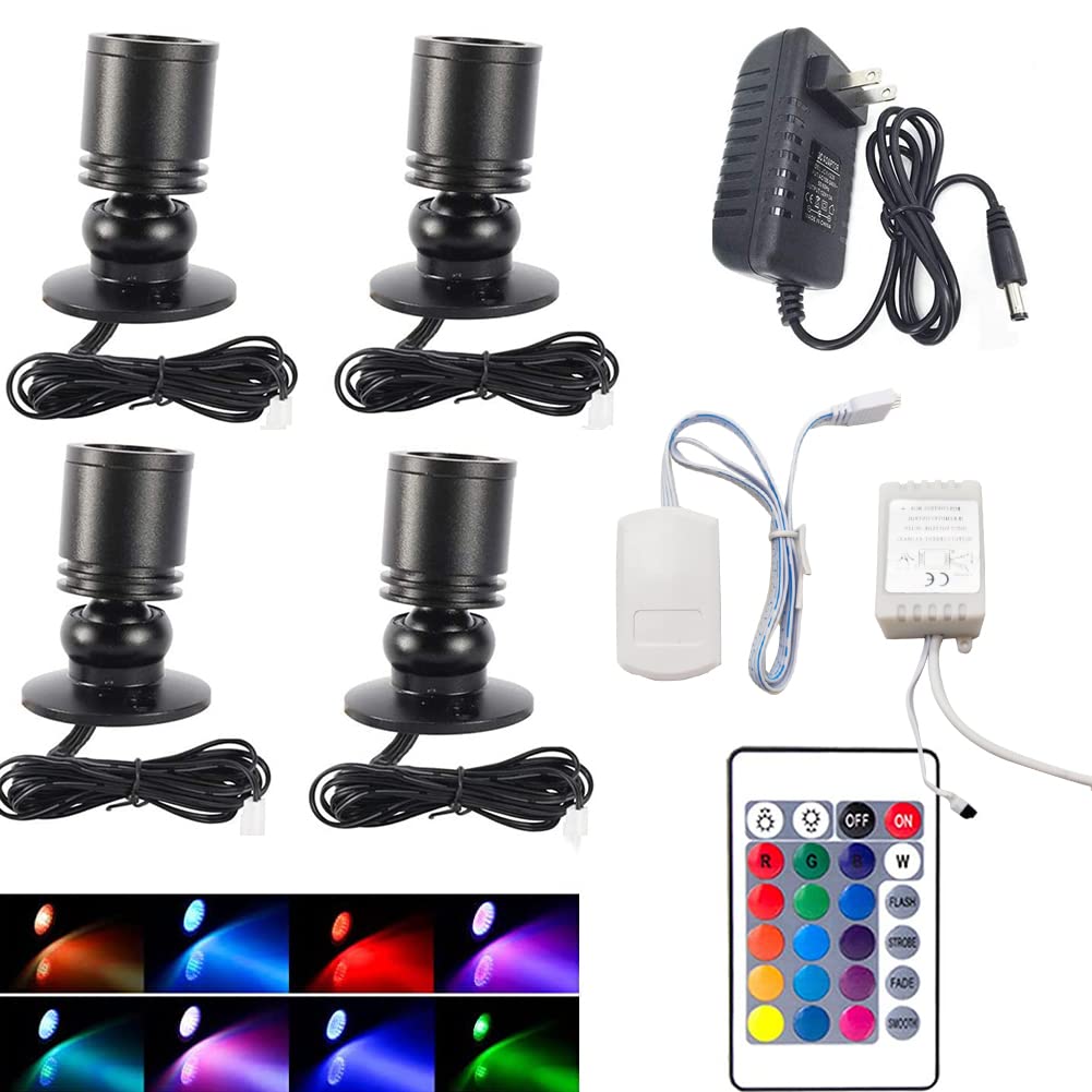 Jorunhe LED Mini Surface Mounted Light, 1.5W, AC85-265V, Pack of 4, Colorful, Model 3247