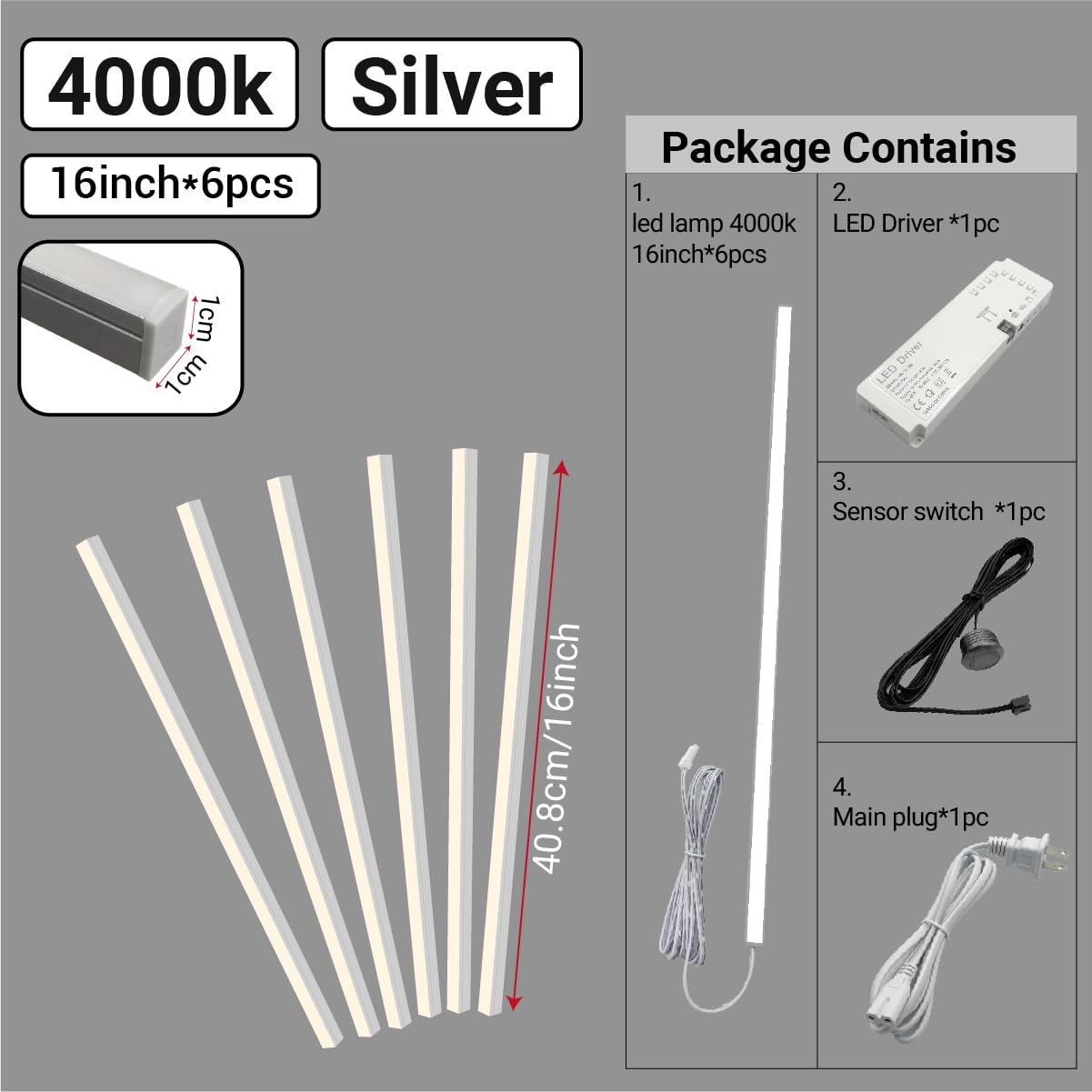 Hamrvl Wood Slat Wall Panels Led Recessed Lighting - Dc12V 6Pcs 16In Self-Adhesive Dimmable Wall Panel Lights With Touch Switch  4000K White Led Light For Acoustic Panels  Headboard  Cabinet Lighting