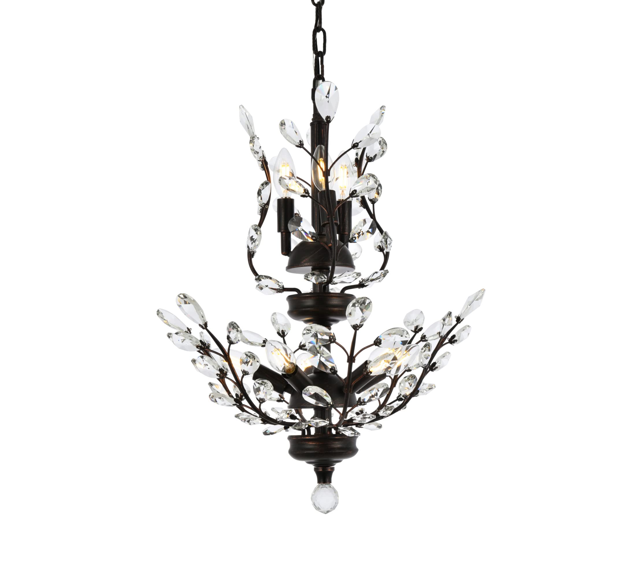 Elegant Lighting V2011D21DB-Rc 22 x 21 in Orchid 8 Light Dark Bronze chandelier