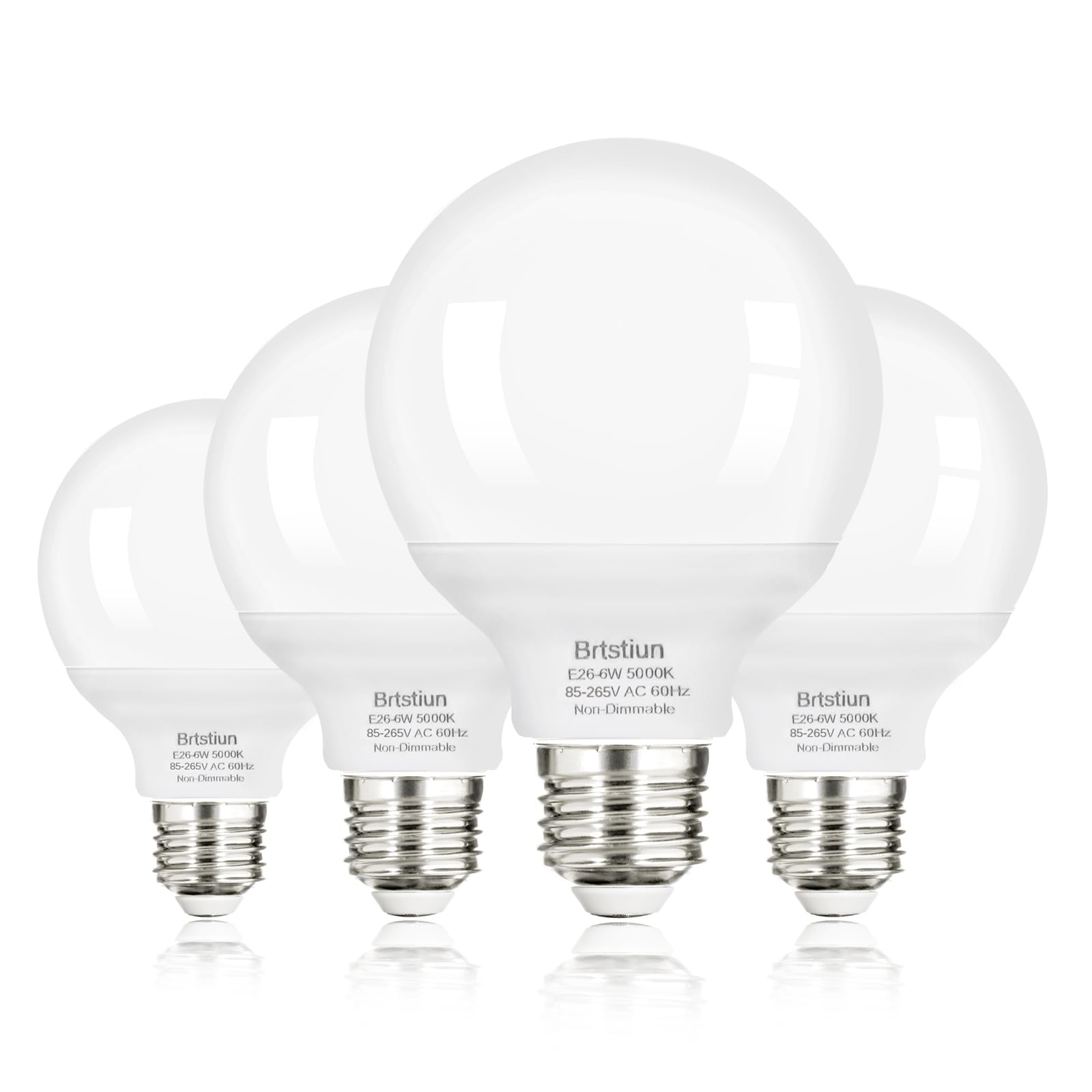 Brtstiun G25 Led Light Bulb, Round Vanity Light Bulbs For Bathroom, 40W Led Equivalent, Daylight White 5000K, Globe Light Bulbs 
