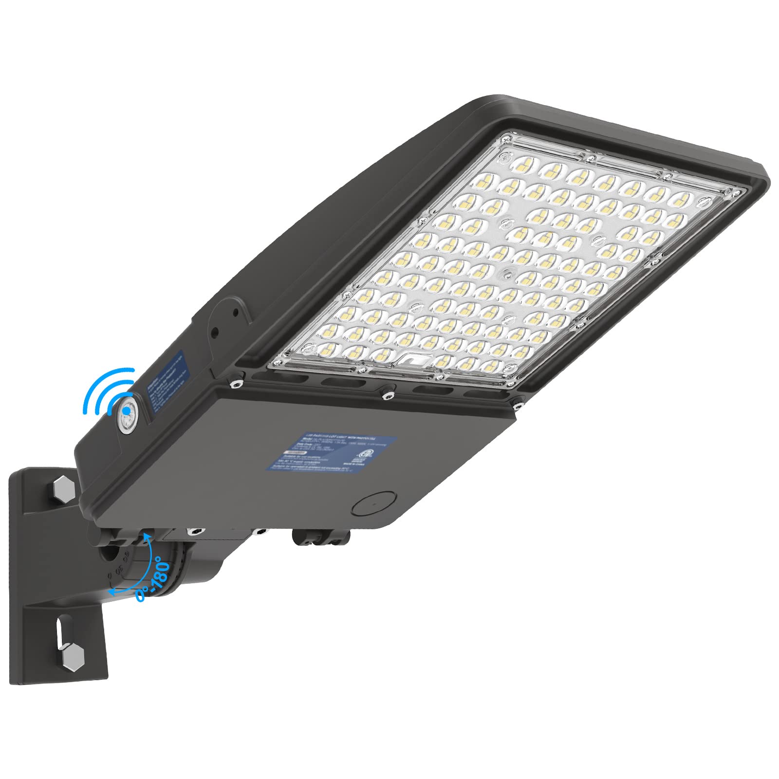 AKK 150W LED Parking Lot Light, 21000LM, Adjustable Arm Mount, 5000K, Aluminum, ETL Listed, Dusk to Dawn Photocell