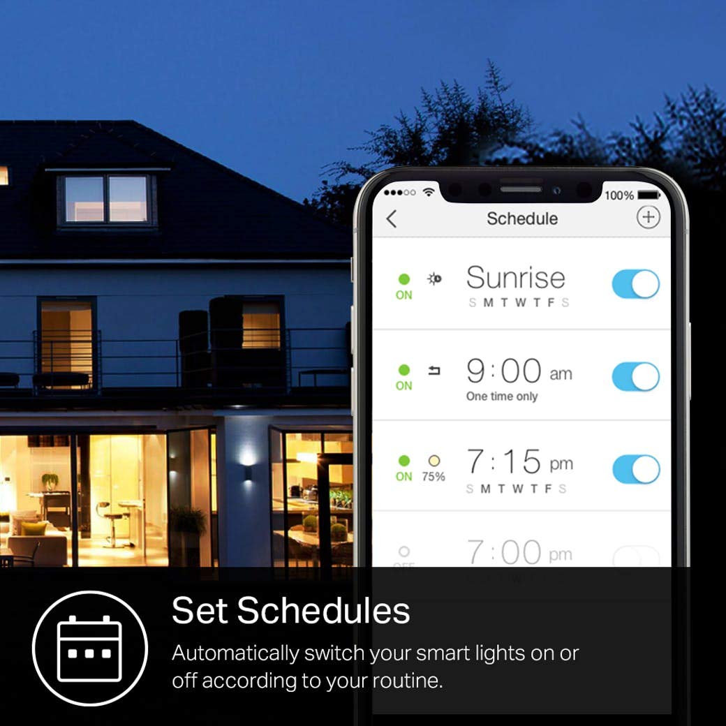 Kasa Smart LED Light Bulbs, Dimmable A19, 9W, 800 Lumens, Soft White, WiFi, 4-Pack, Model KL110P4