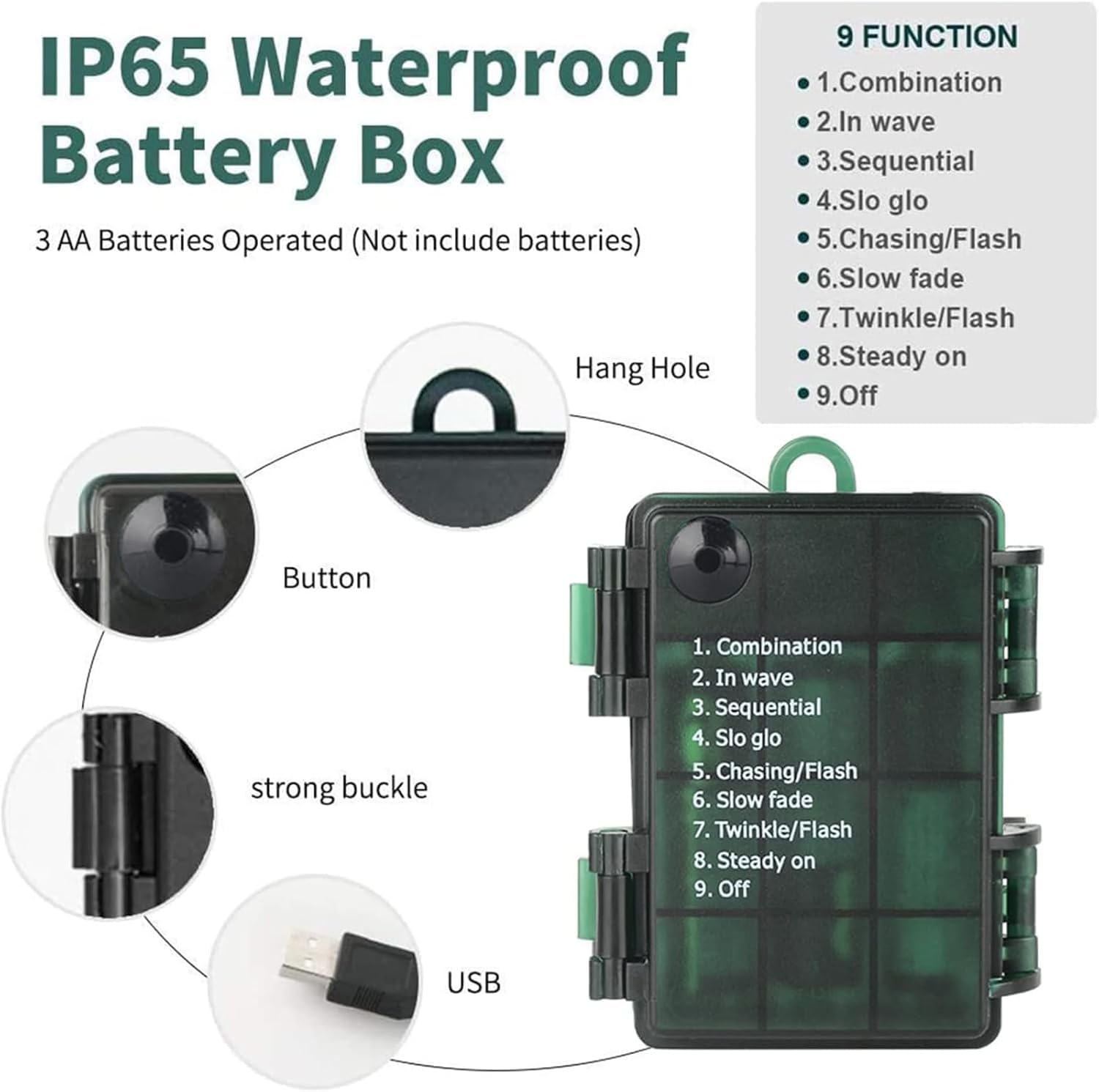 Xtf2015 Christmas Lights 66Ft 200 Led Battery String Lights Timer Memory Function Usb Or Battery Powered Waterproof For Indoor O