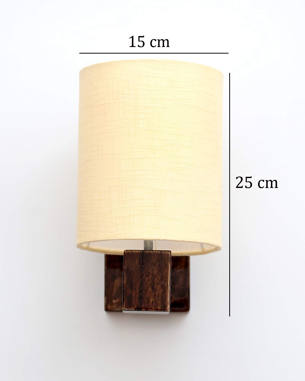 LIGHT ANGLE Wooden Decorative Surface Mounted Classic Wall Fabric Lamp For Home Decor ( Moto- Beige)