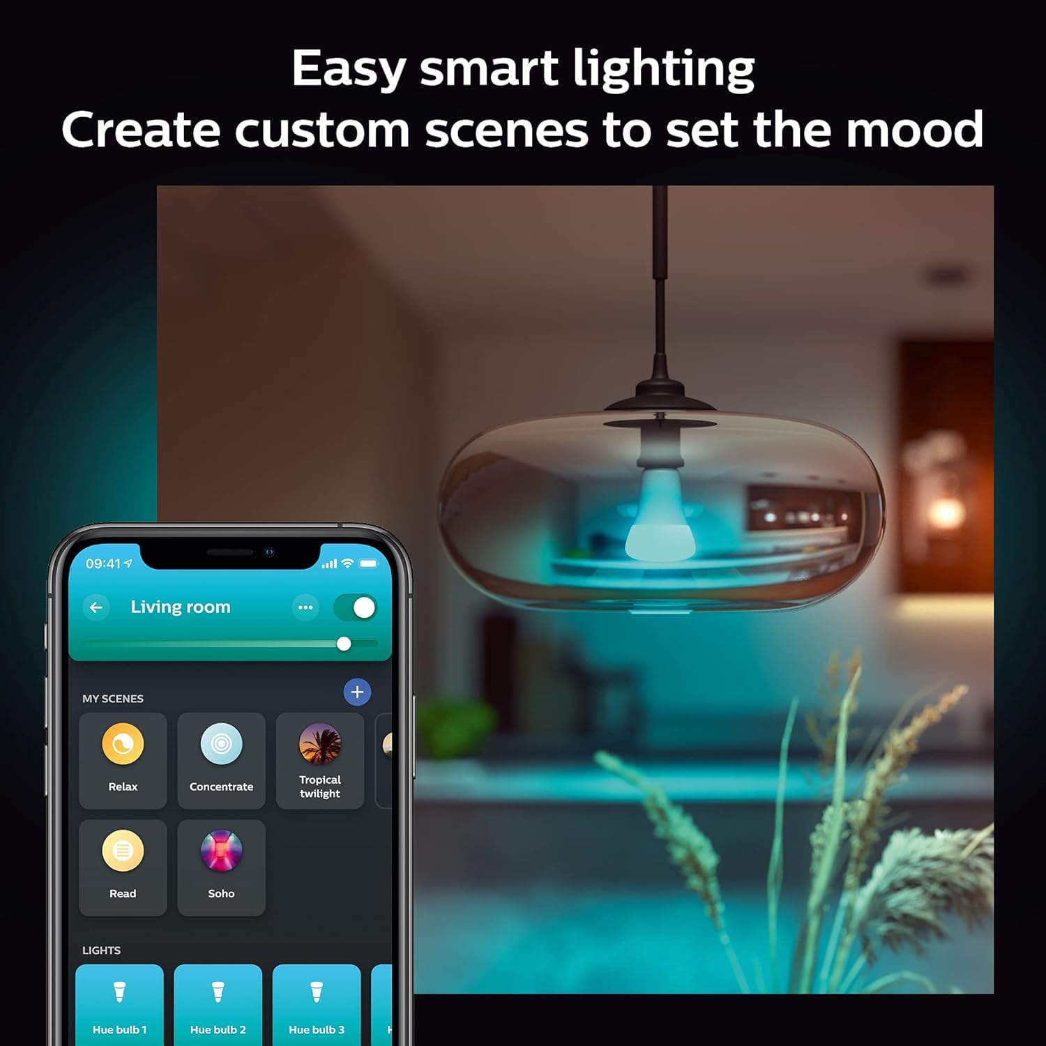 Philips Hue A21 Smart Bulb 4-Pack, 1600 Lumens, White & Color Ambiance, Bluetooth & Zigbee Compatible, Model 562982-4
