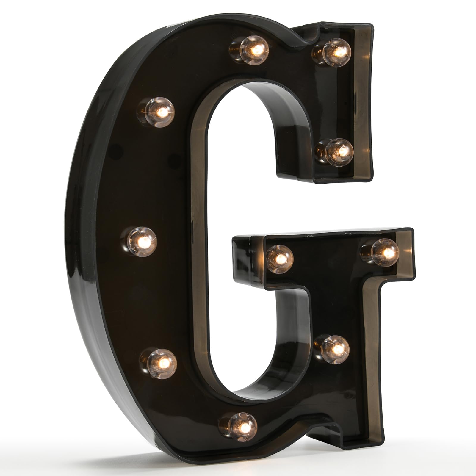 OYCBUZO Light Up Black Alphabet Marquee Letters Sign LED, Model MDLP-BL-32, Plastic Decoration for Home, Bar, Party, Wedding