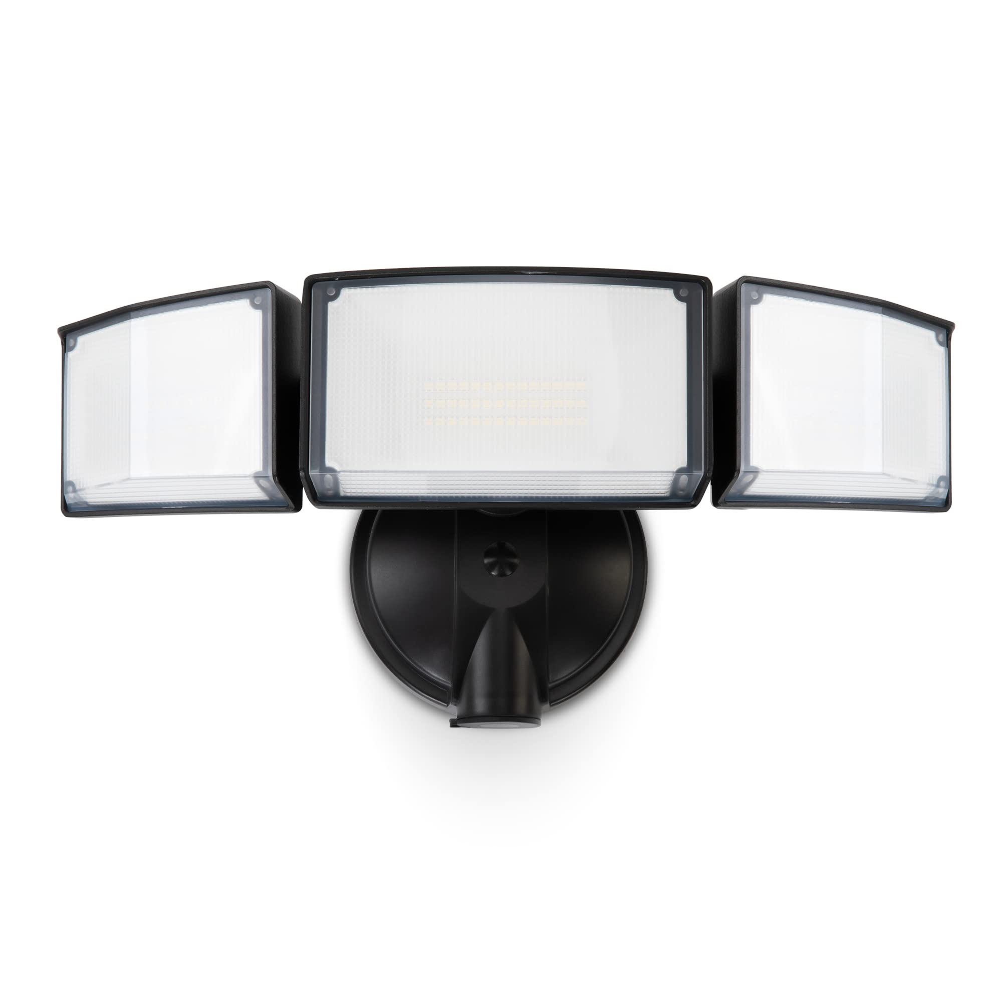 LUTEC 55W LED Flood Light - 5200LM Security Light with 3 Adjustable Heads, IP65 Waterproof, 5000K, Black, Model 7632802012