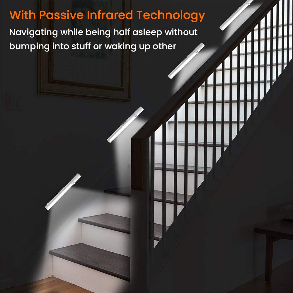 Calionltd Wireless Led Under Cabinet Lighting, Motion Sensor Night Light Bar - 2 Pack, 6000K