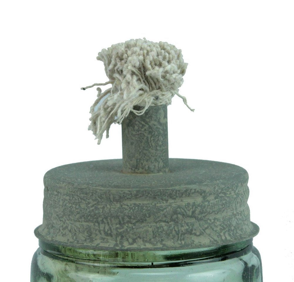 Mason Jar Oil Lamp Lid Kit -Country Barn Roof Finish