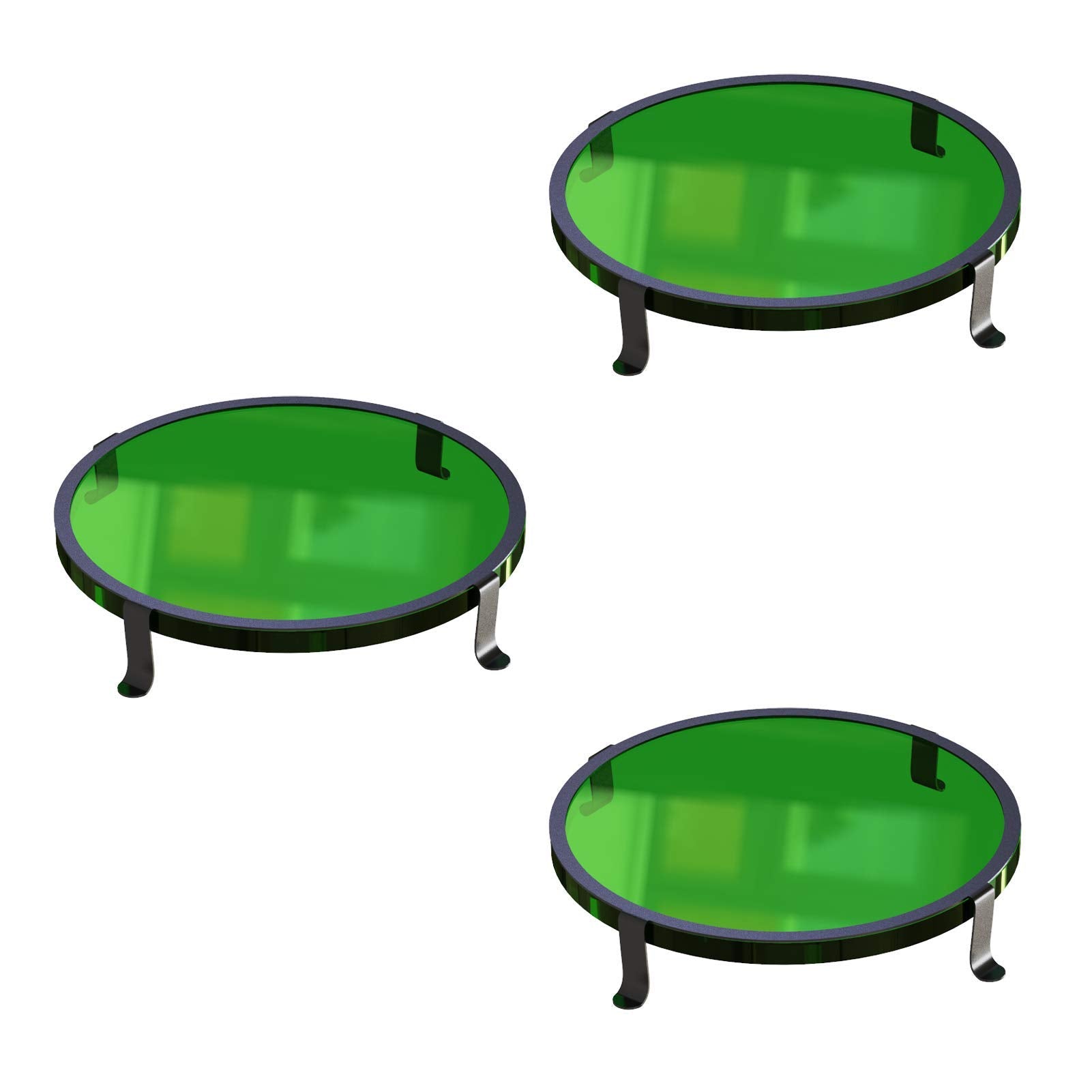GOODSMANN Color Filter Lens 2 Inch Glass for MR16 Bulbs - Green, Model 9920-3520-G, 3 PCS Transparent Lenses for Outdoor Lighting